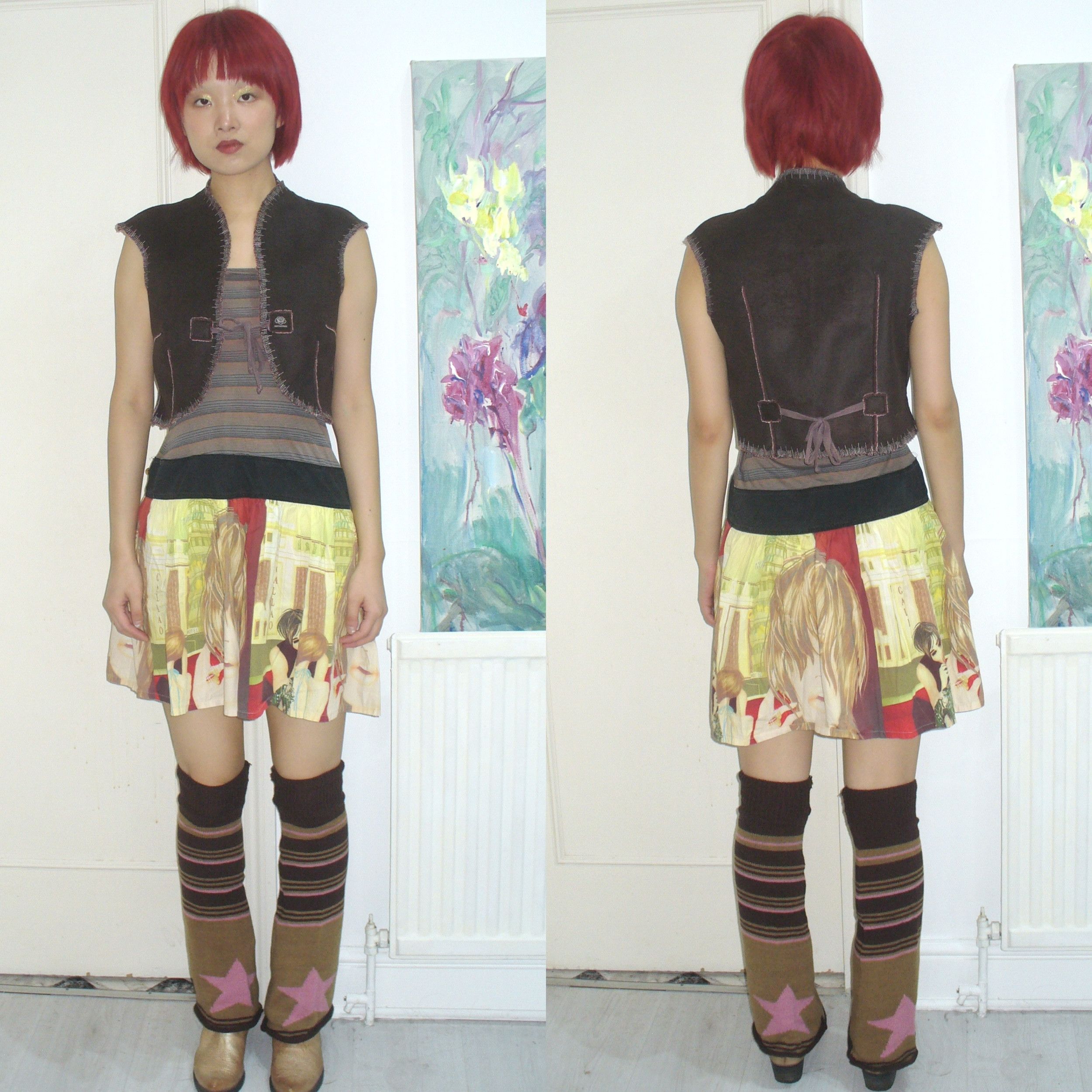 Other Brown and pink star leg warmer Size ONE SIZE - 3 Thumbnail
