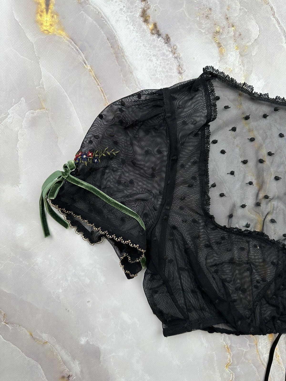 Japanese Brand Vintage Mesh Cropped Tank Top Size XS / US 0-2 / IT 36-38 - 2 Thumbnail