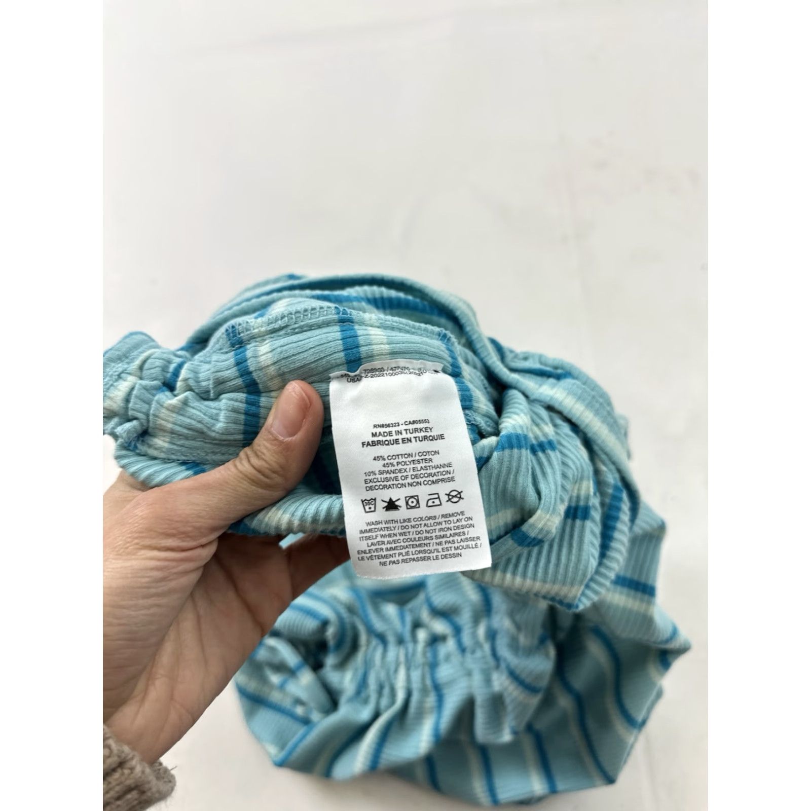 Nike VINTAGE Nike Air Jordan Dress Women’s XS Blue One Shoulder Ribbed Striped Casual Mini Size XS / US 0-2 / IT 36-38 - 6 Thumbnail