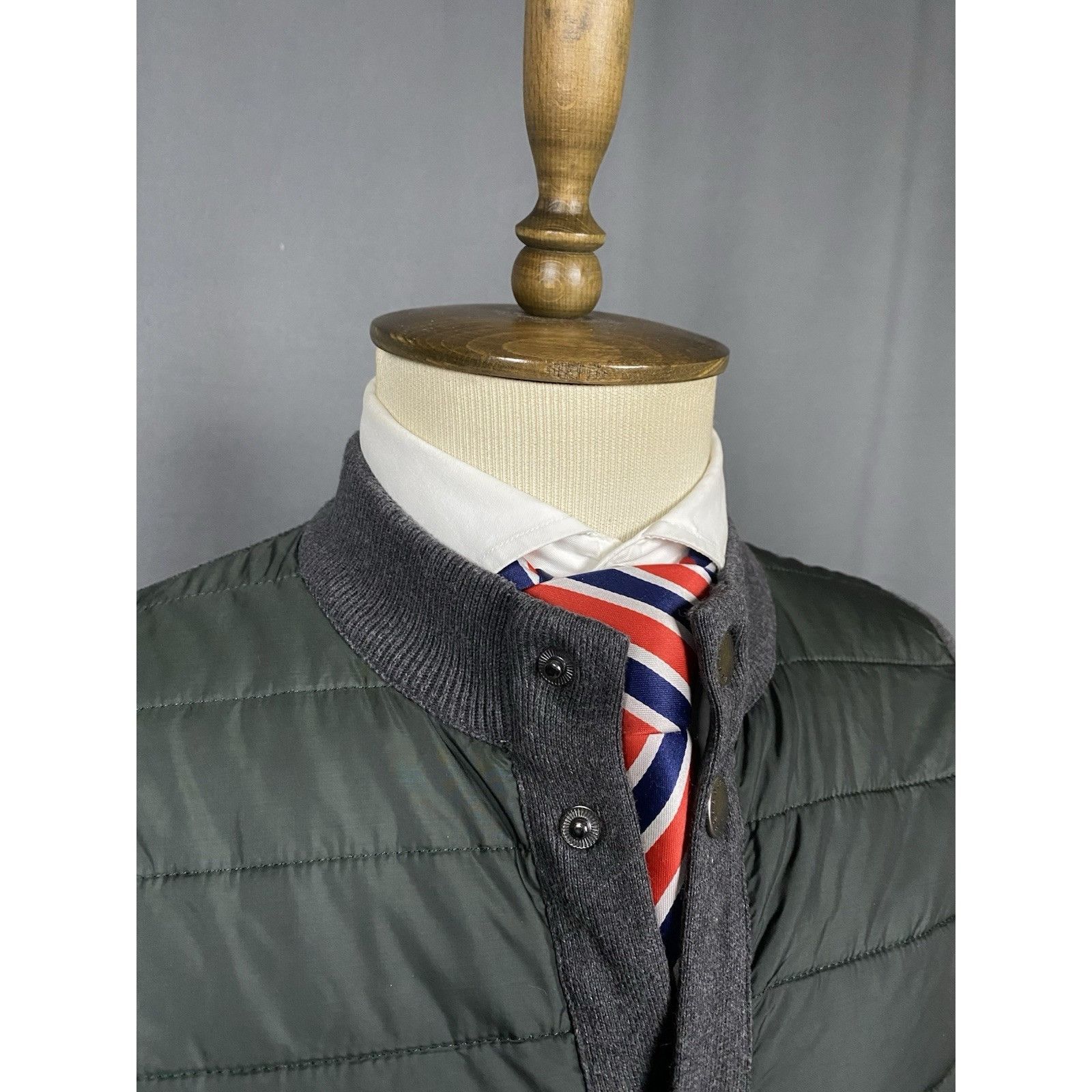 Barbour Barbour Men's Green Gray Quilted Padded Vest Gilet Size M Size US M / EU 48-50 / 2 - 6 Thumbnail