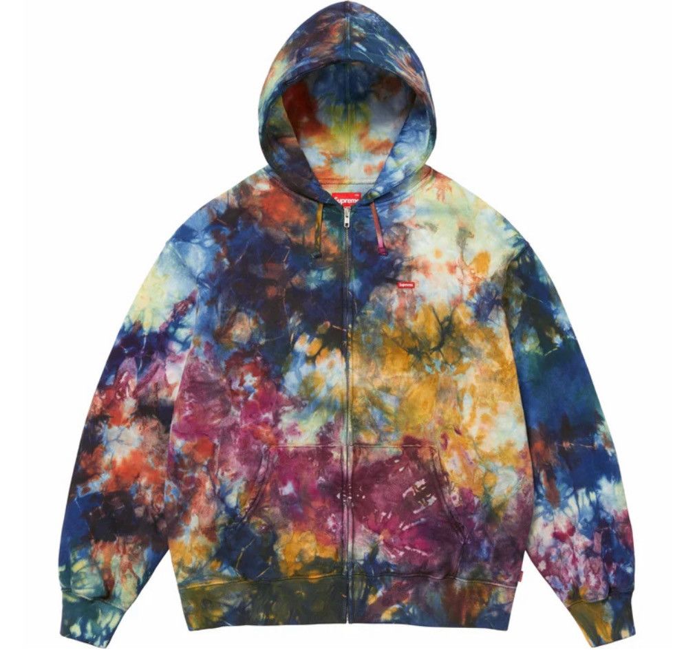 image of Supreme Overdyed Small Box Zip Up in Tye Dye, Men's (Size Medium)