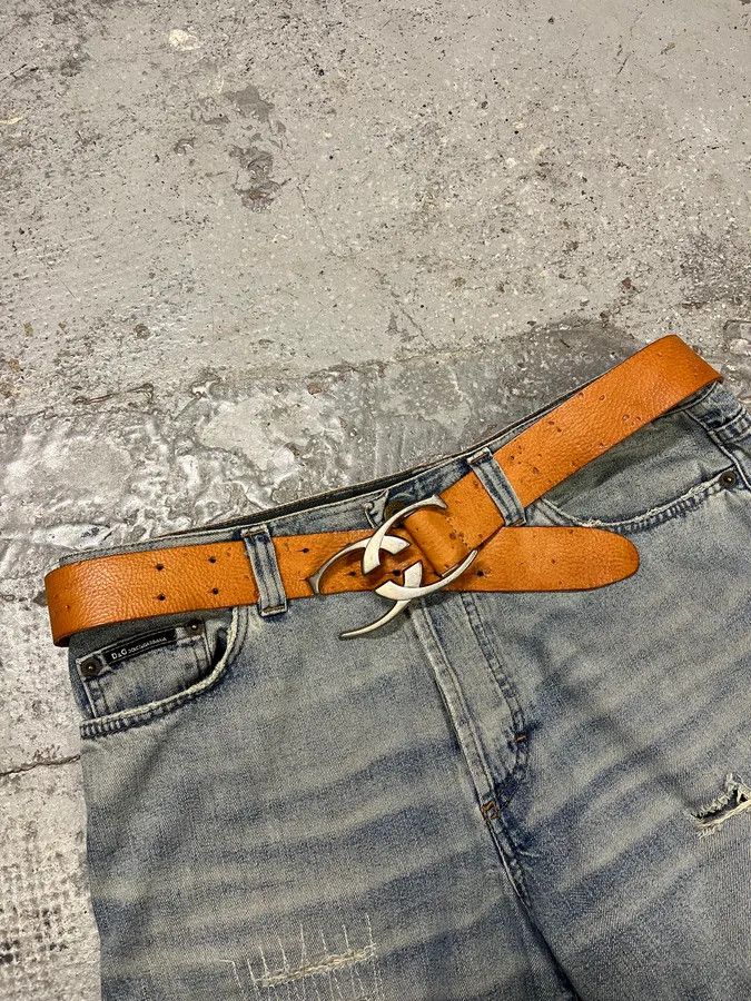 Just Cavalli 2000s Cavalli Orange Leather Belt Size ONE SIZE - 3 Thumbnail