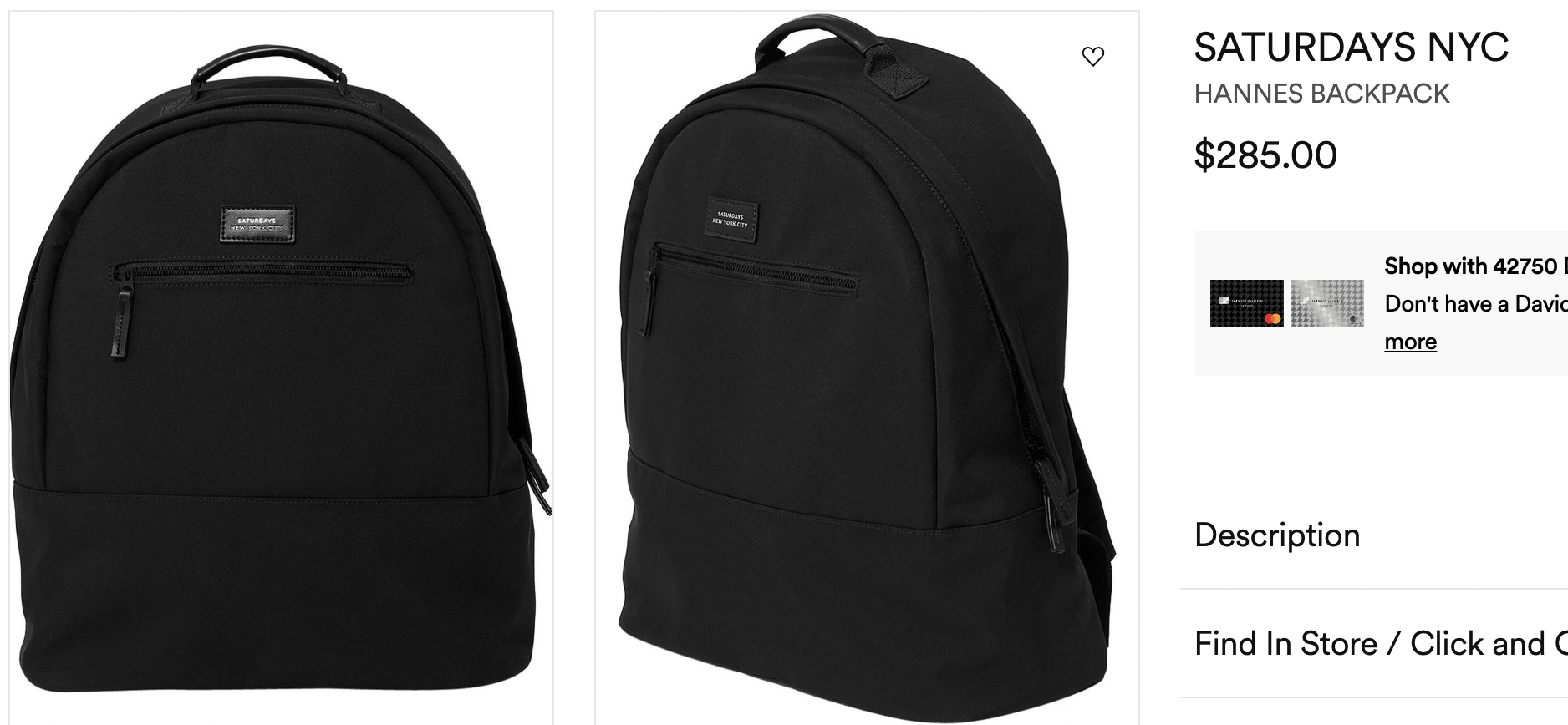 Saturdays NYC Saturdays NYC Hannes Backpack Size ONE SIZE - 12 Thumbnail
