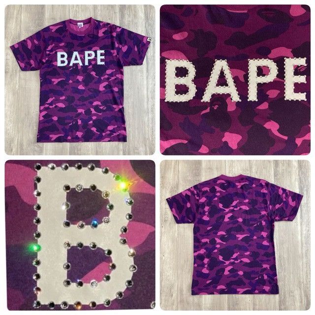 Bape × Swarovski Swarovski × BAPE LOGO T-shirt purple camo a bathing ape NIGO Size US M / EU 48-50 / 2 - 1 Thumbnail