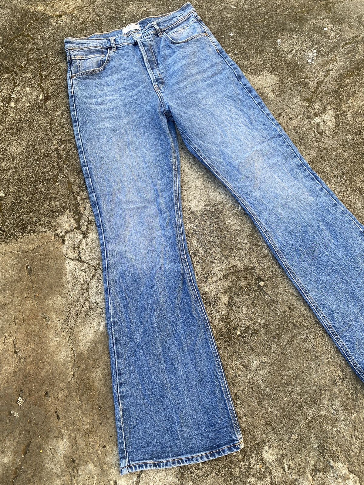 Designer × If Six Was Nine × Vintage We the Free Jeans Made in Turkey Flare Buttonfly Size US 33 - 3 Thumbnail