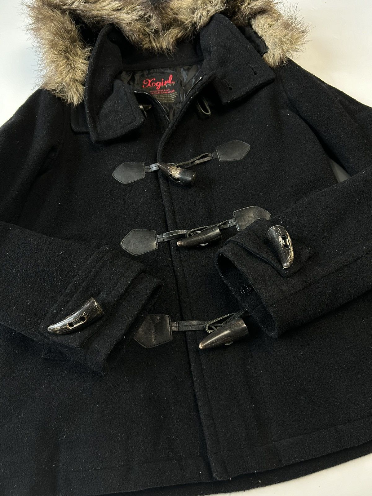 Japanese Brand XGIRL FAUX FUR HOODIE WOOL JACKET Size XS / US 0-2 / IT 36-38 - 2 Thumbnail