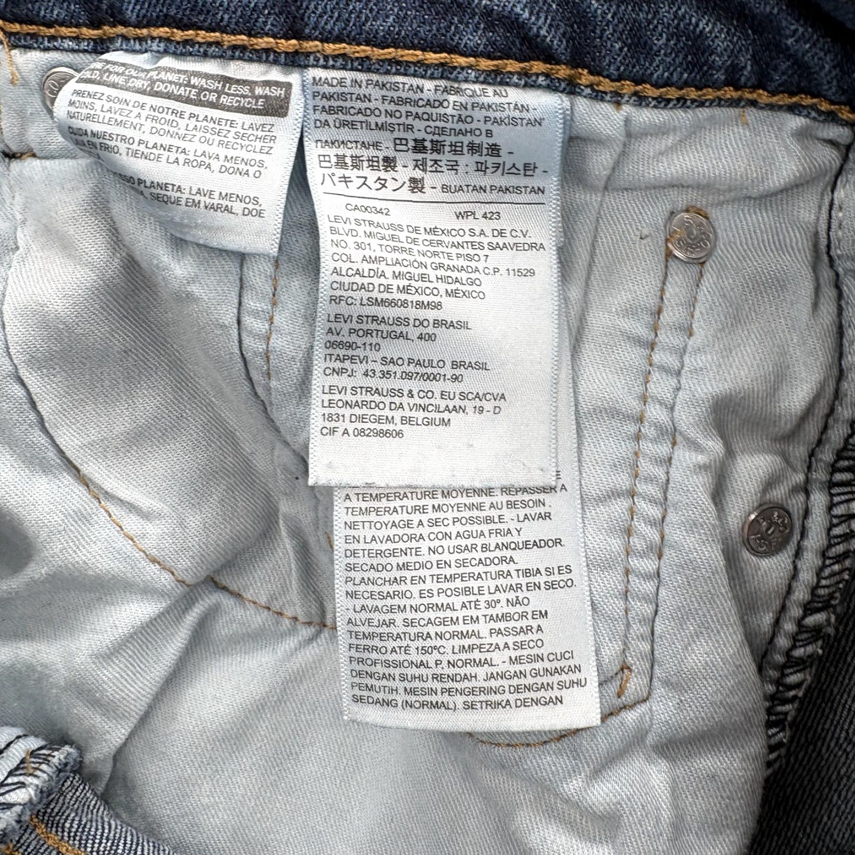 Levi's Levi's 505 Jeans Mens 32x30 Blue Medium Wash Regular Fit Straight Denim Stretch Jeans Size US 32 / EU 48 - 4 Thumbnail