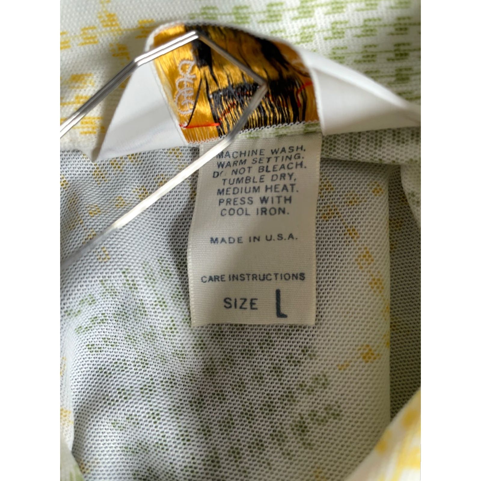 Jantzen VINTAGE Jantzen Polo Shirt Men L White Green Check 70s 90s Retro Large Collar Size US L / EU 52-54 / 3 - 4 Thumbnail