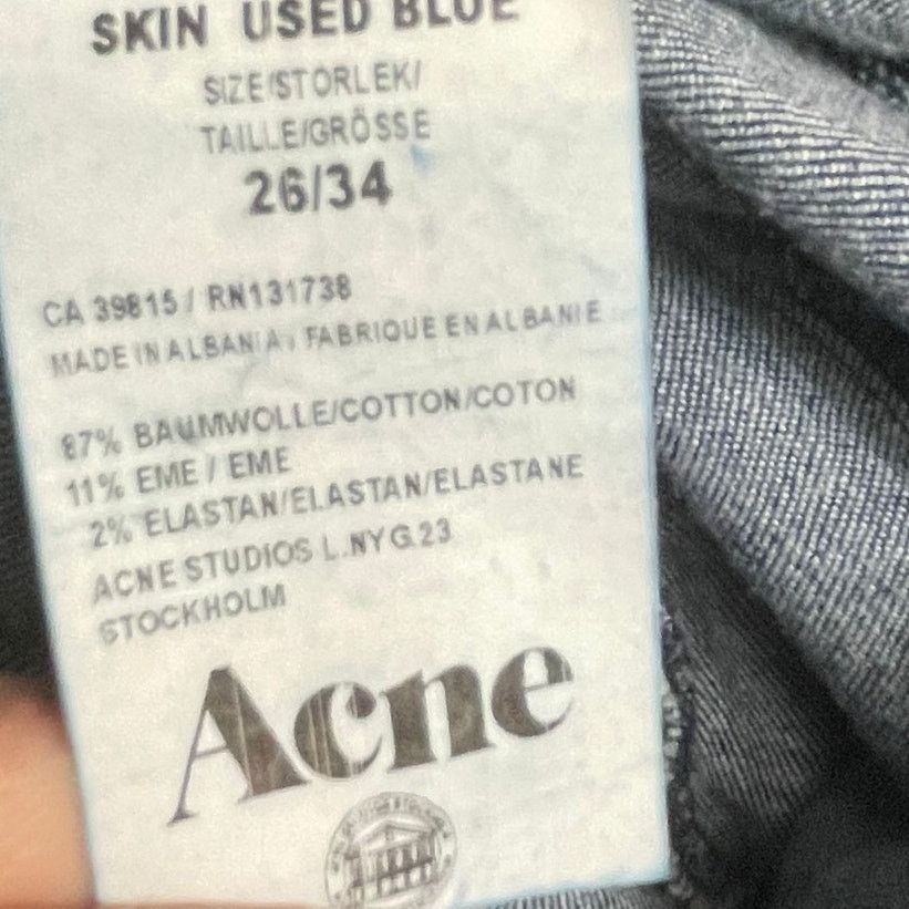 Acne Studios Acne Studios Back Zip Jeans Size 26 Skin Used Blue Skinny Size 26" / US 2 / IT 38 - 5 Thumbnail