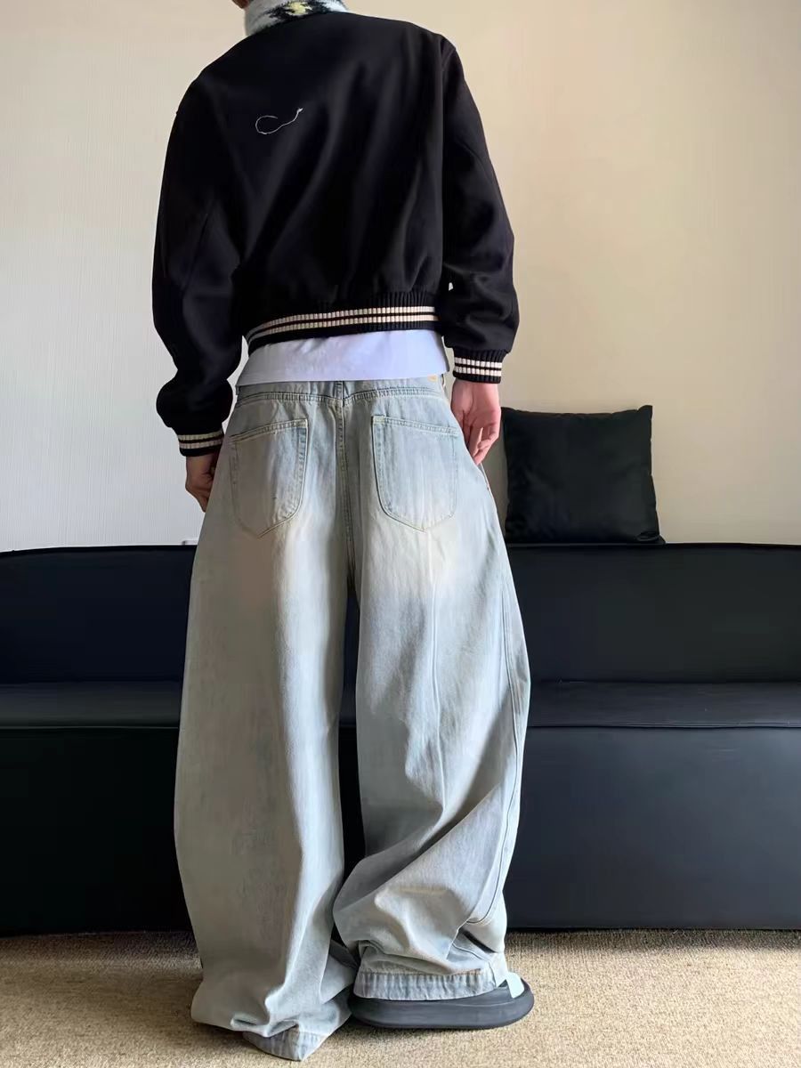 Japanese Brand × Jean Washed and Aged Machete Wide Leg Jeans Size US 34 / EU 50 - 4 Thumbnail