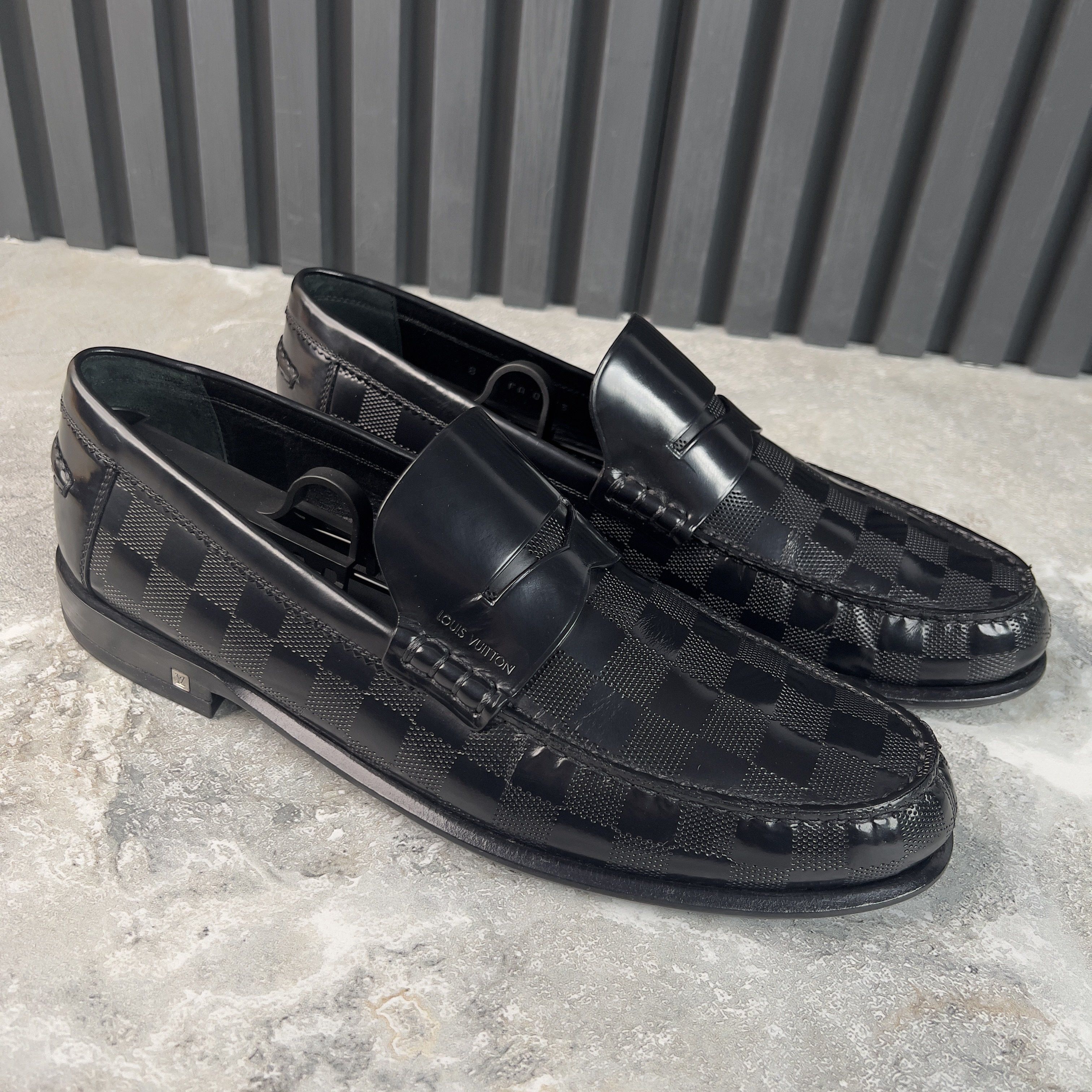 Louis Vuitton Graduation Loafers Penny Damier Infini Black Leather Size US 9 / EU 42 - 5 Thumbnail