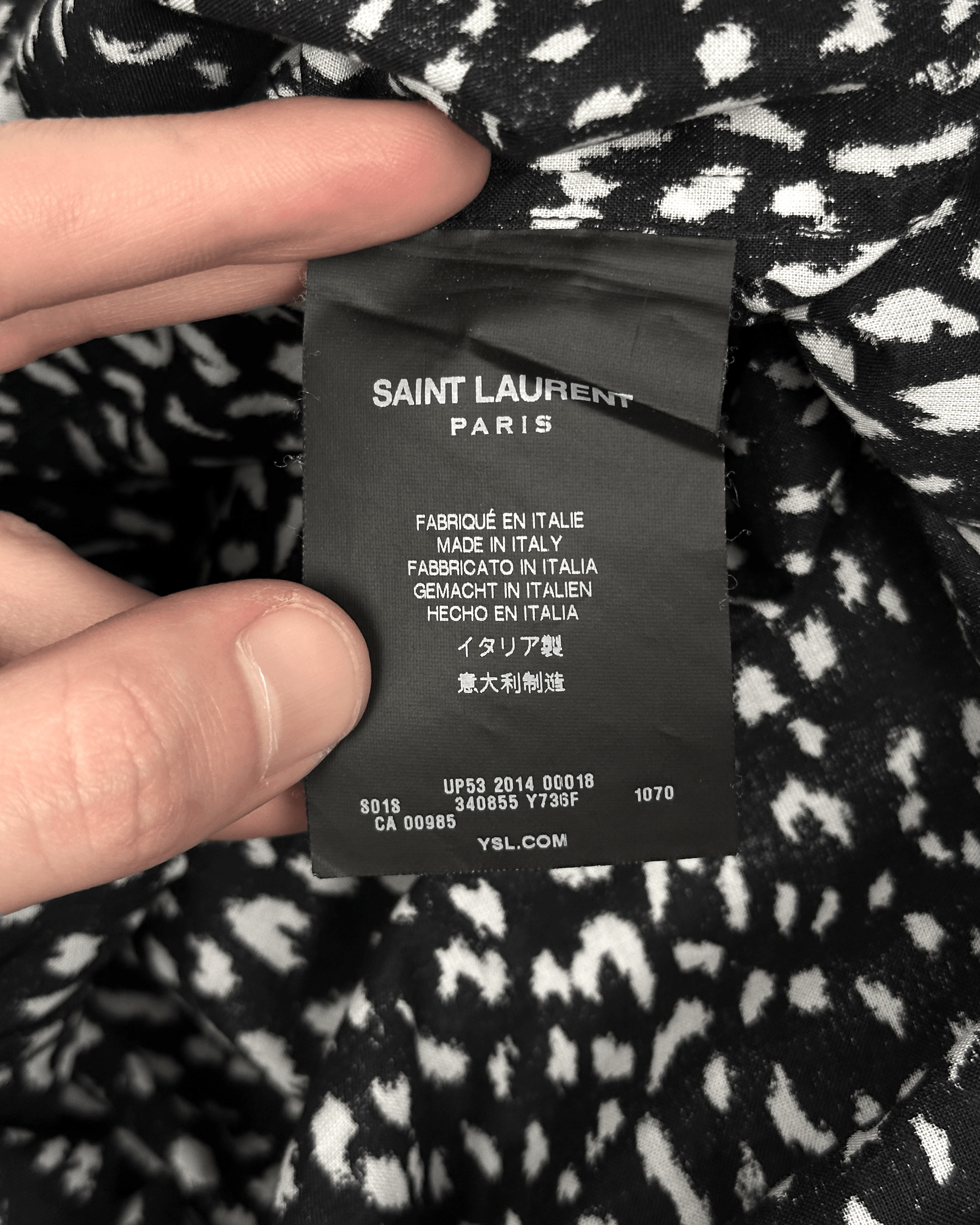 Saint Laurent Paris Saint Laurent Babycat Pattern Button Up Shirt Size US M / EU 48-50 / 2 - 9 Thumbnail