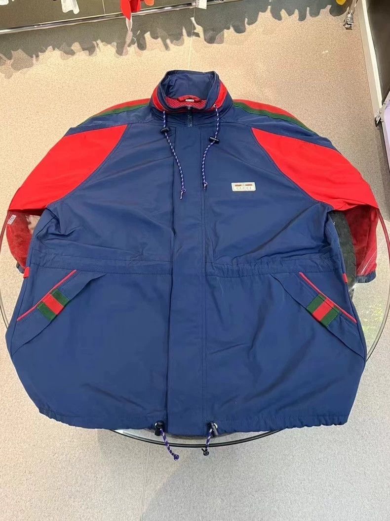 Gucci Gucci Red and blue stitched windbreaker jacket 2501-Nextarr Size US M / EU 48-50 / 2 - 2 Thumbnail
