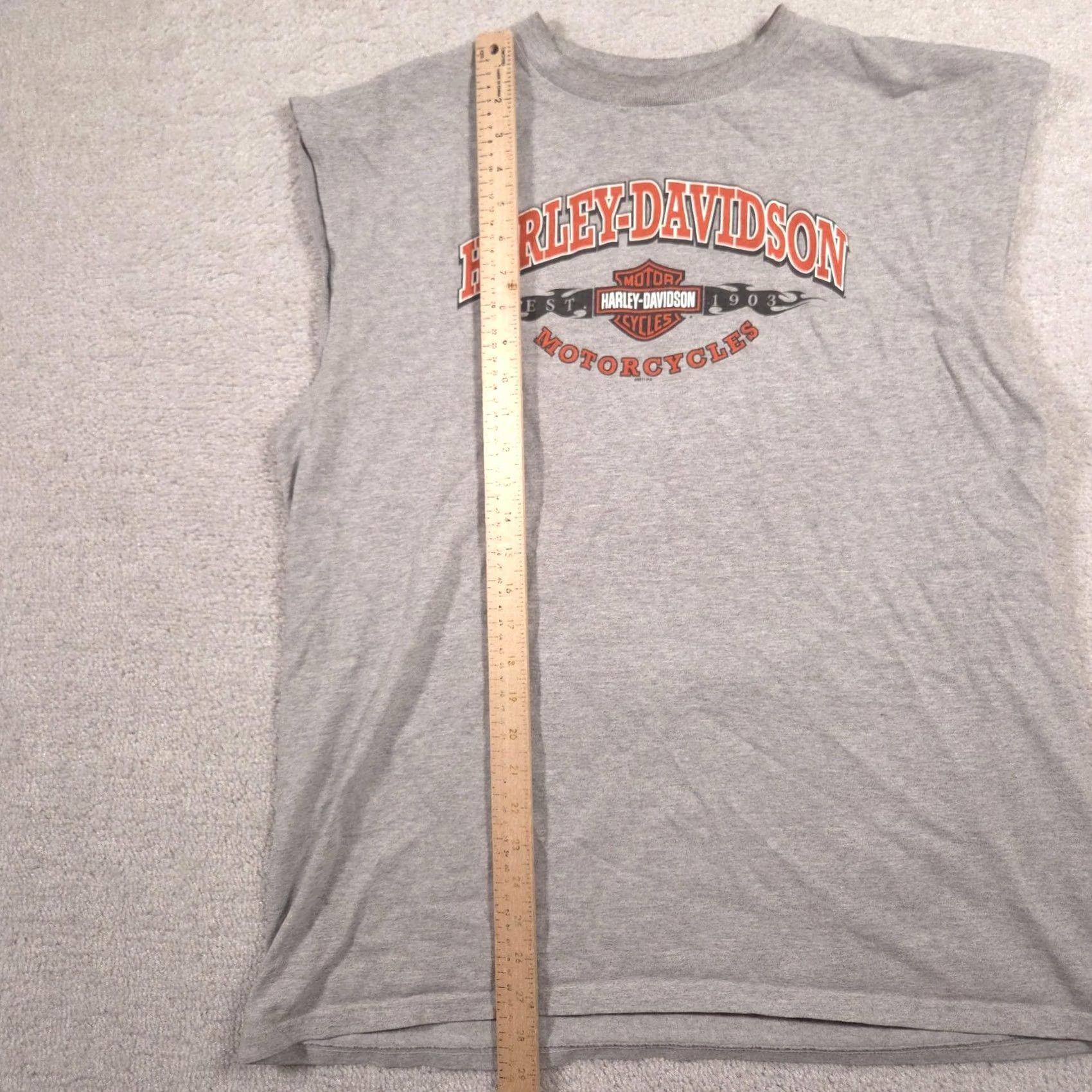 Harley Davidson Harley-Davidson Shirt Mens XL Gray Sleeveless Biker Tee Shirt Adult XL Gray Harley-Davidson Logo Graphics Back NEES Galesburg Illinois Vintage No Size US XL / EU 56 / 4 - 7 Thumbnail