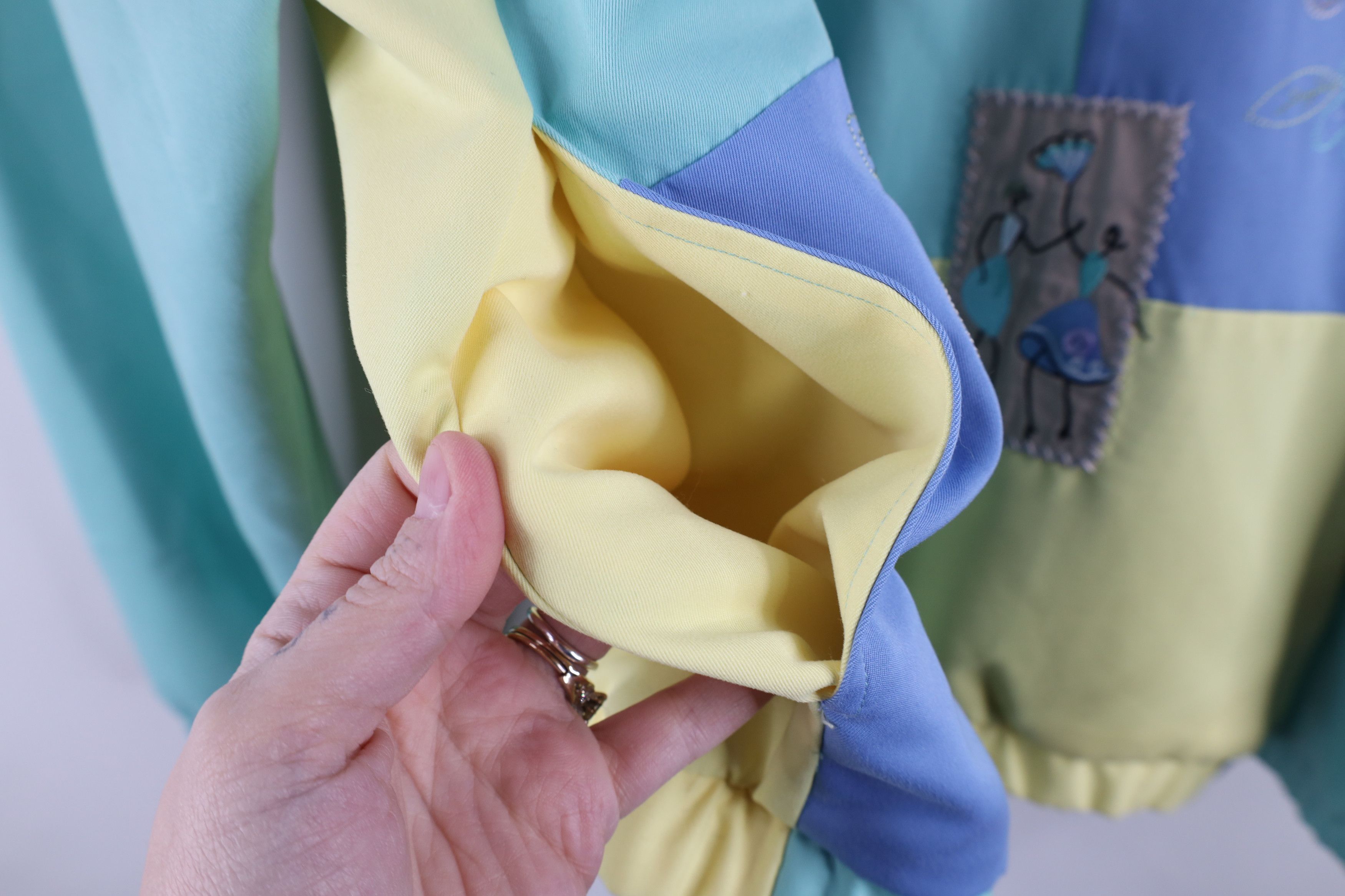 Vintage Vintage 90s Streetwear Block Flower Full Zip Bomber Jacket Size L / US 10 / IT 46 - 9 Thumbnail