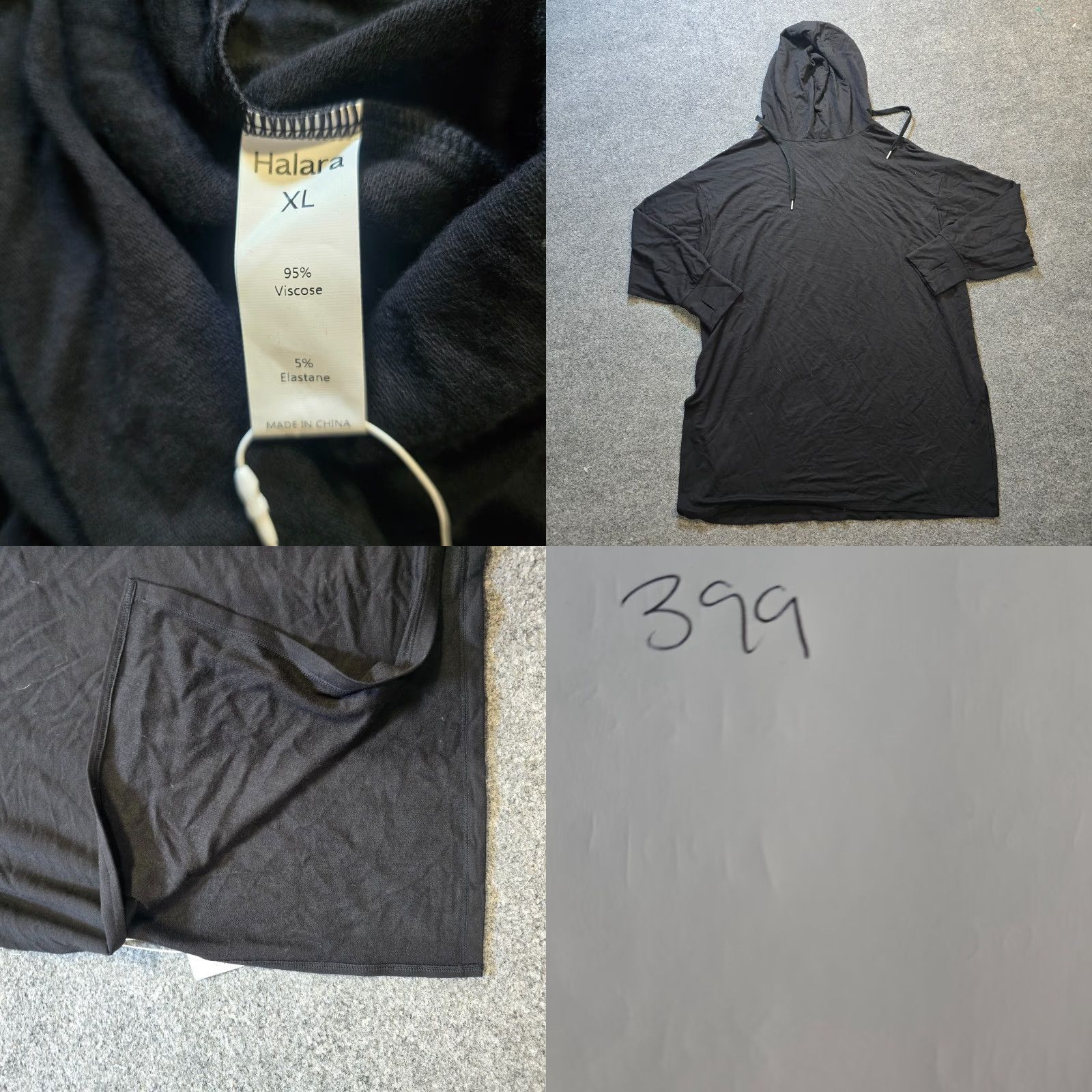 Vintage Halara Hoodie Women XL Black Tunic Oversized Lounge Casual Sweatshirt Pullover Long Sleeve V-Neck Size XL / US 12-14 / IT 48-50 - 8 Thumbnail