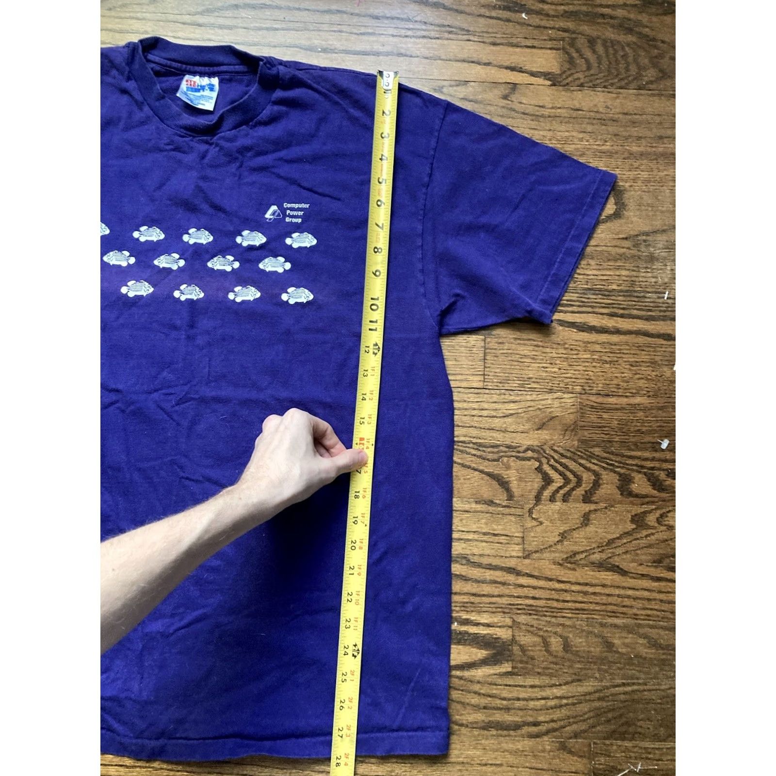 Hanes VINTAGE Hanes Shirt Mens XL 90s Retro Graphic Print Purple Cotton Short Sleeve Crew Neck Size US XL / EU 56 / 4 - 5 Thumbnail