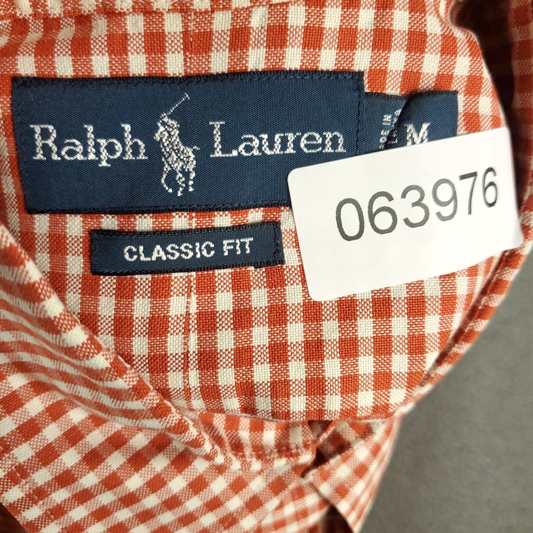Ralph Lauren VINTAGE Ralph Lauren Shirt Mens Medium Orange Check Pony Button Up Long Sleeve Size US M / EU 48-50 / 2 - 8 Thumbnail