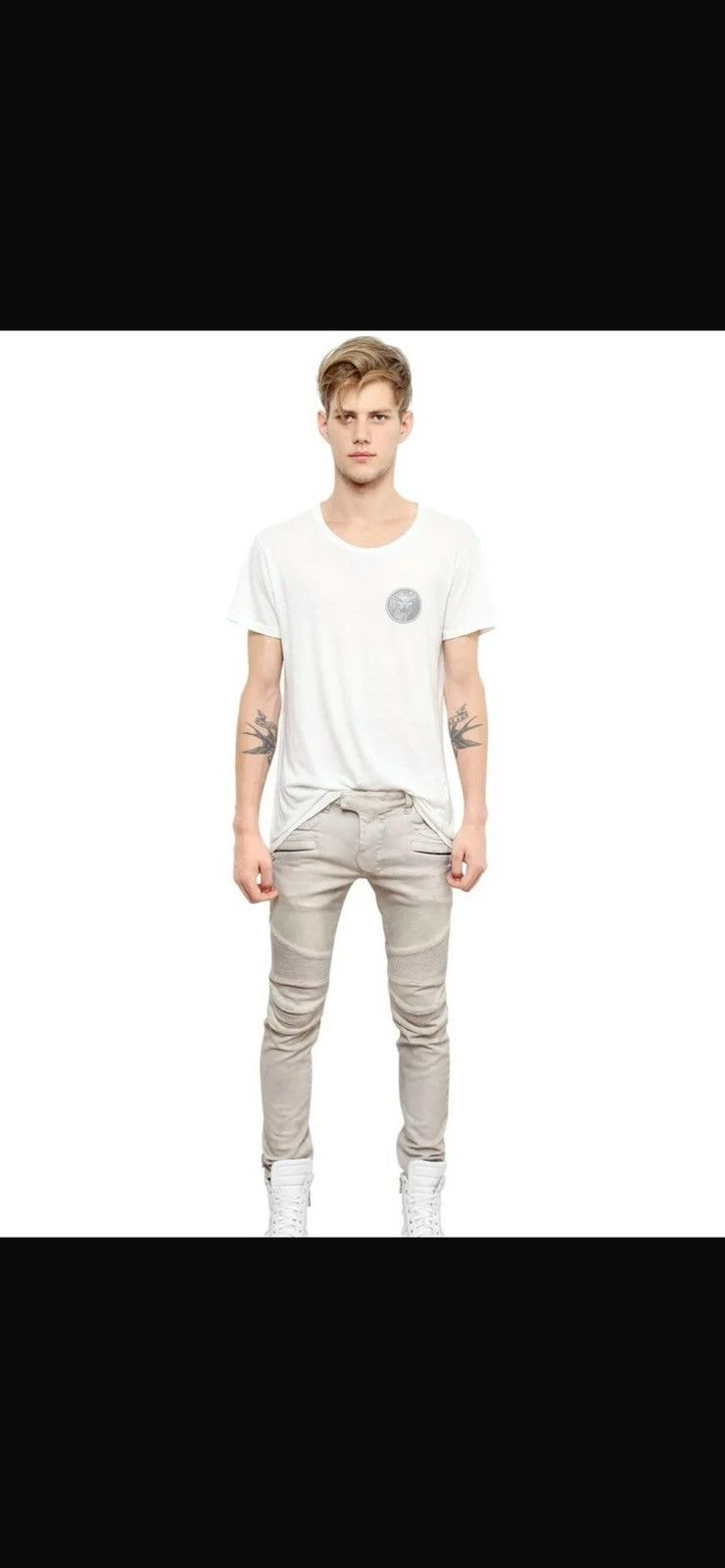 Balmain SS15 Balmain distressed biker jeans Size US 27 - 2 Thumbnail