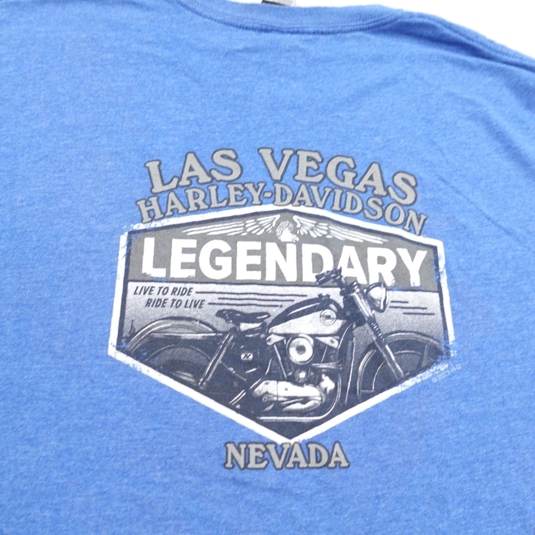 Harley Davidson VINTAGE Harley-Davidson Shirt Mens XL Blue Skull Motorcycle Biker Las Vegas Nevada Tee Size US XL / EU 56 / 4 - 7 Thumbnail