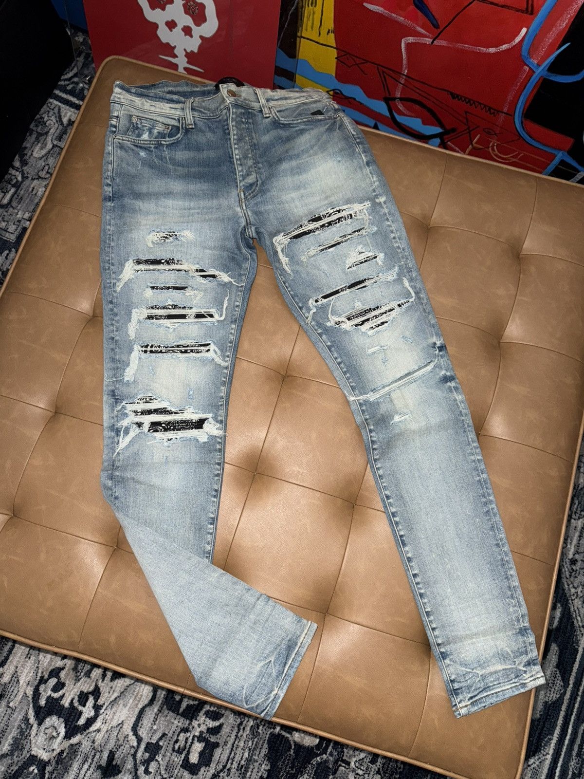 Amiri bandana thrasher jeans