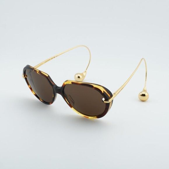 Bottega Veneta Bottega Veneta BV1436S 002 Sunglasses Havana Square Frame Size ONE SIZE - 3 Thumbnail
