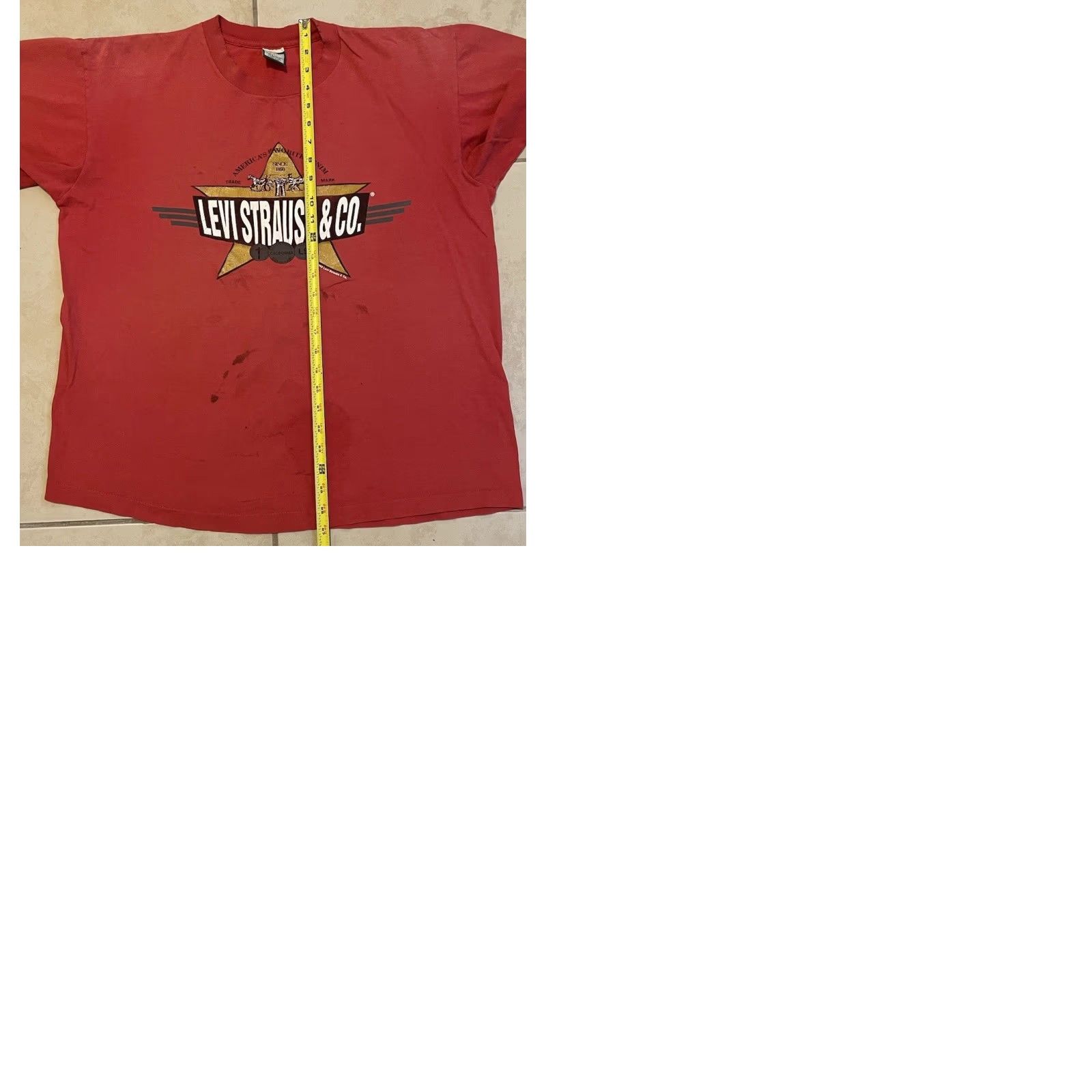 Vintage VINTAGE Levi’s Shirt Men's M Red 90s Boxy Distressed Trucker Grunge 501 USA Single Stitch Size US M / EU 48-50 / 2 - 11 Thumbnail
