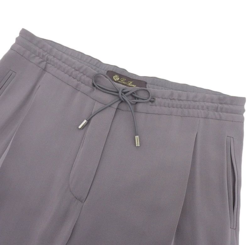 Loro Piana LORO PIANA Gray silk pull cord trousers Size 24" / US 00 / IT 34 - 3 Thumbnail