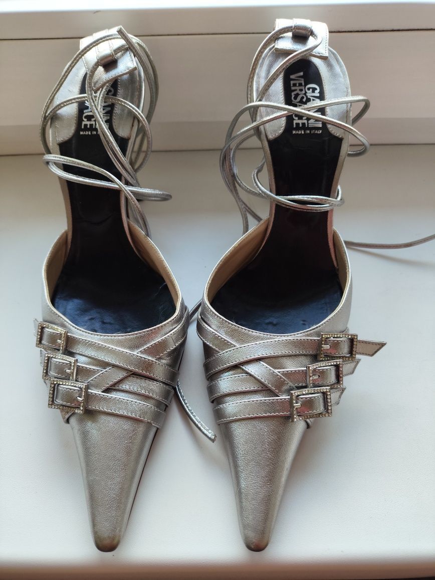 Versace Vintage Gianni Versace Metallic High Heels Leather boots Size US 6.5 / IT 36.5 - 6 Thumbnail