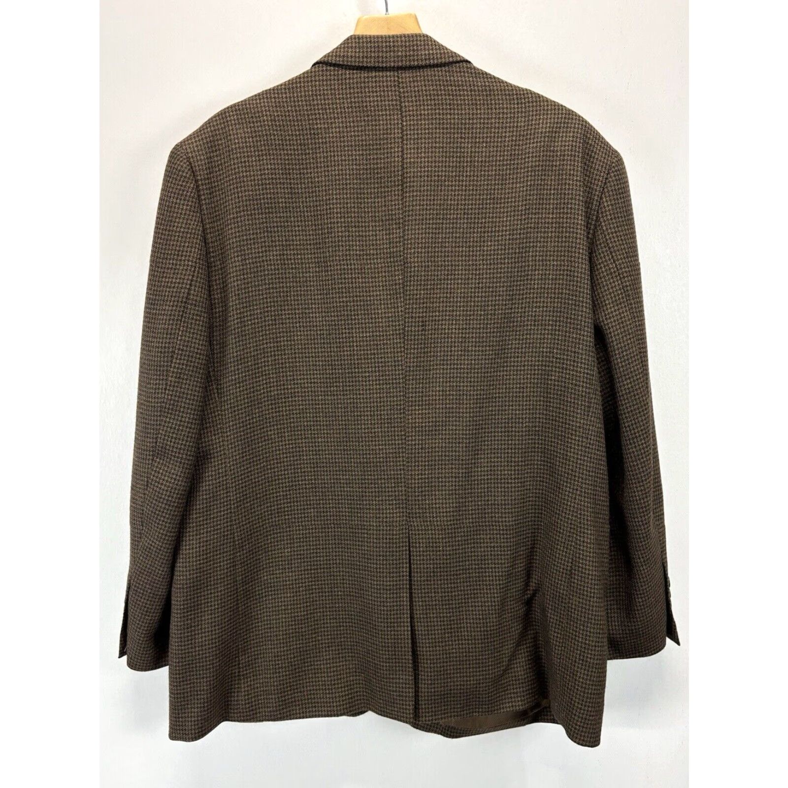 Joseph VINTAGE Joseph & Feiss Lambswool Blazer Sportcoat Mens 46R Brown Black Check Size 46R - 2 Thumbnail