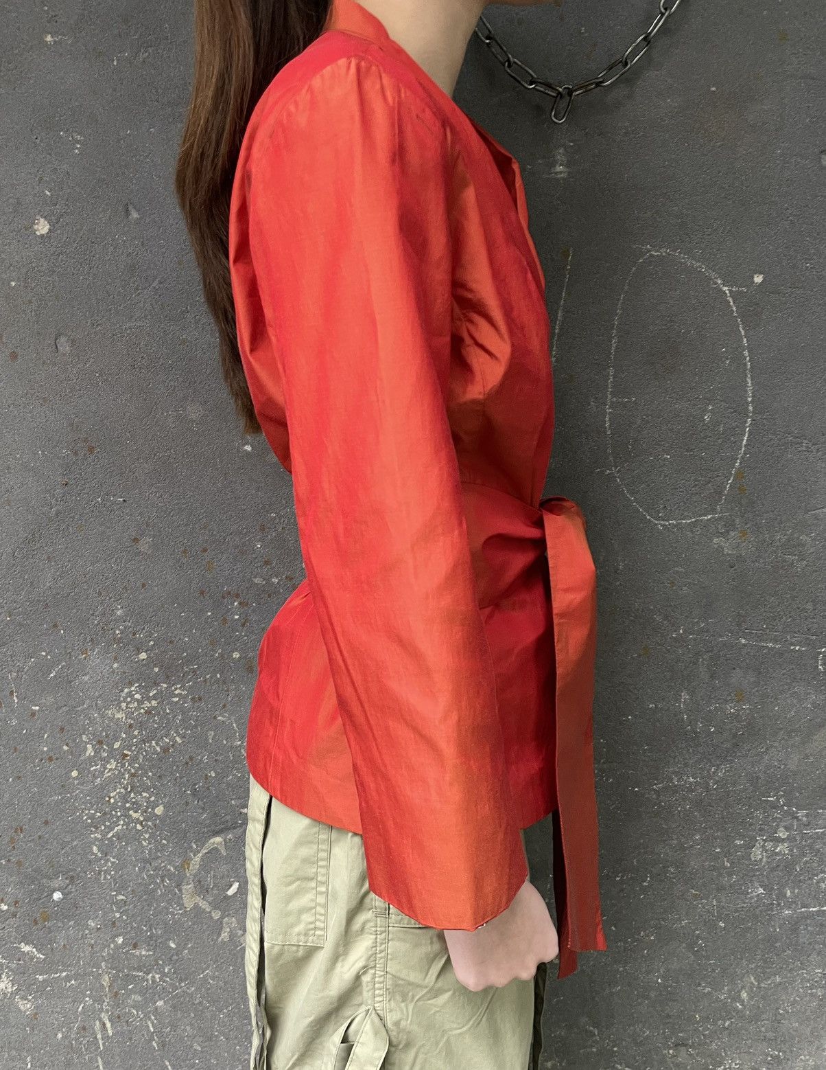 Max Mara × Vintage Vintage Max Mara 90’s Wrap Blouses Silk VERY RARE Size S / US 4 / IT 40 - 3 Thumbnail