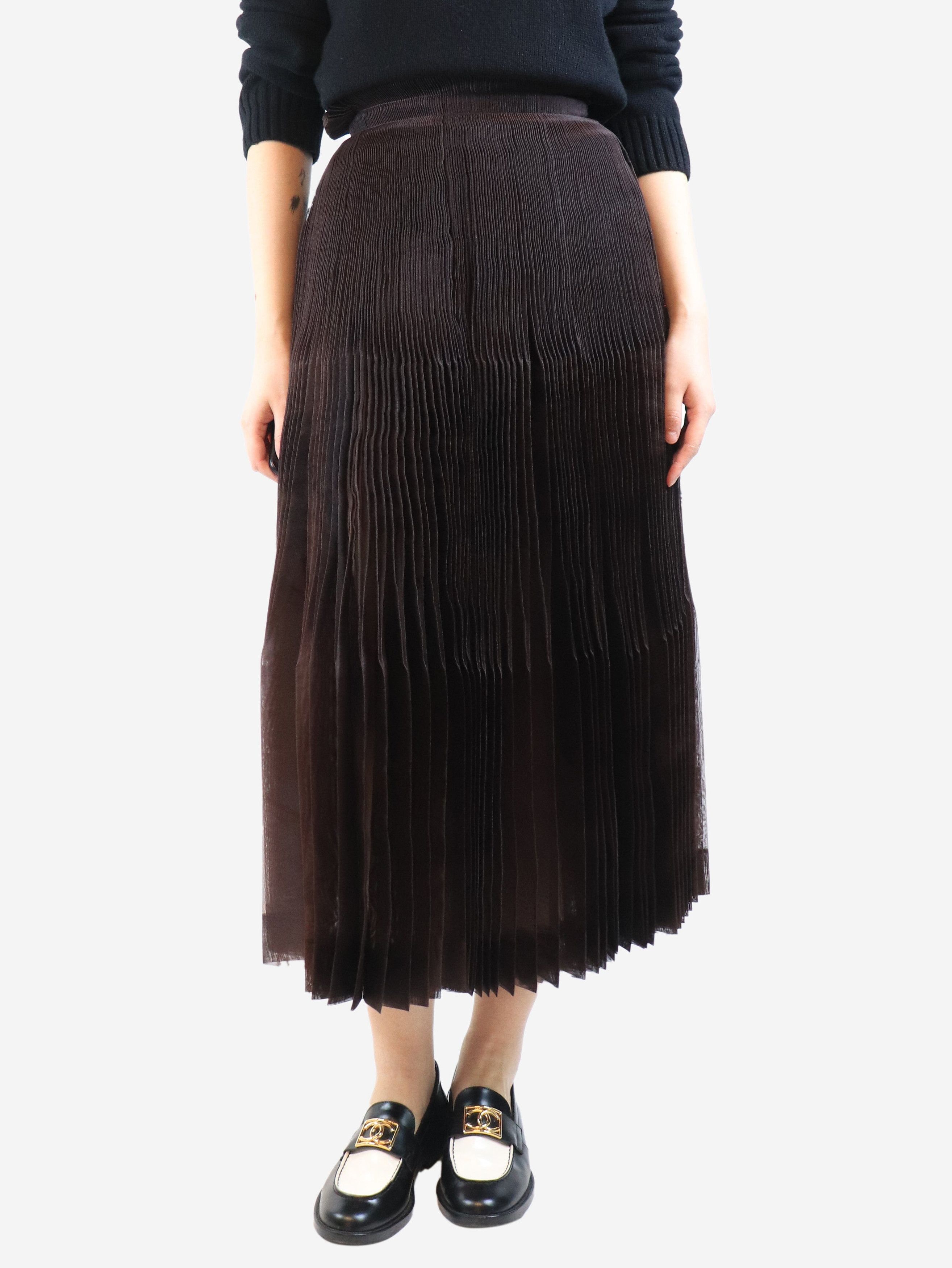 Issey Miyake Brown pleated midi skirt - S Size 27" / US 4 / IT 40 - 1 Thumbnail