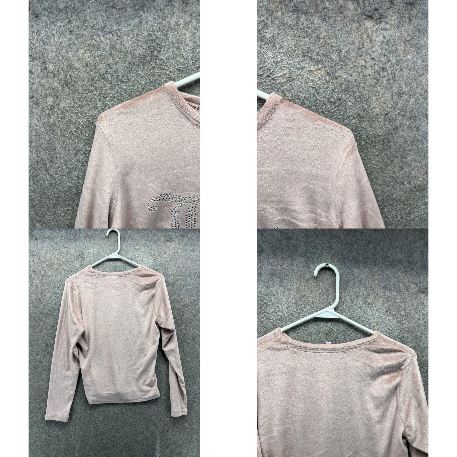 Juicy Couture Juicy Couture Sleep Pajama Top Womens Medium Pink Velour Rhinestone Long Sleeve Size M / US 6-8 / IT 42-44 - 8 Thumbnail