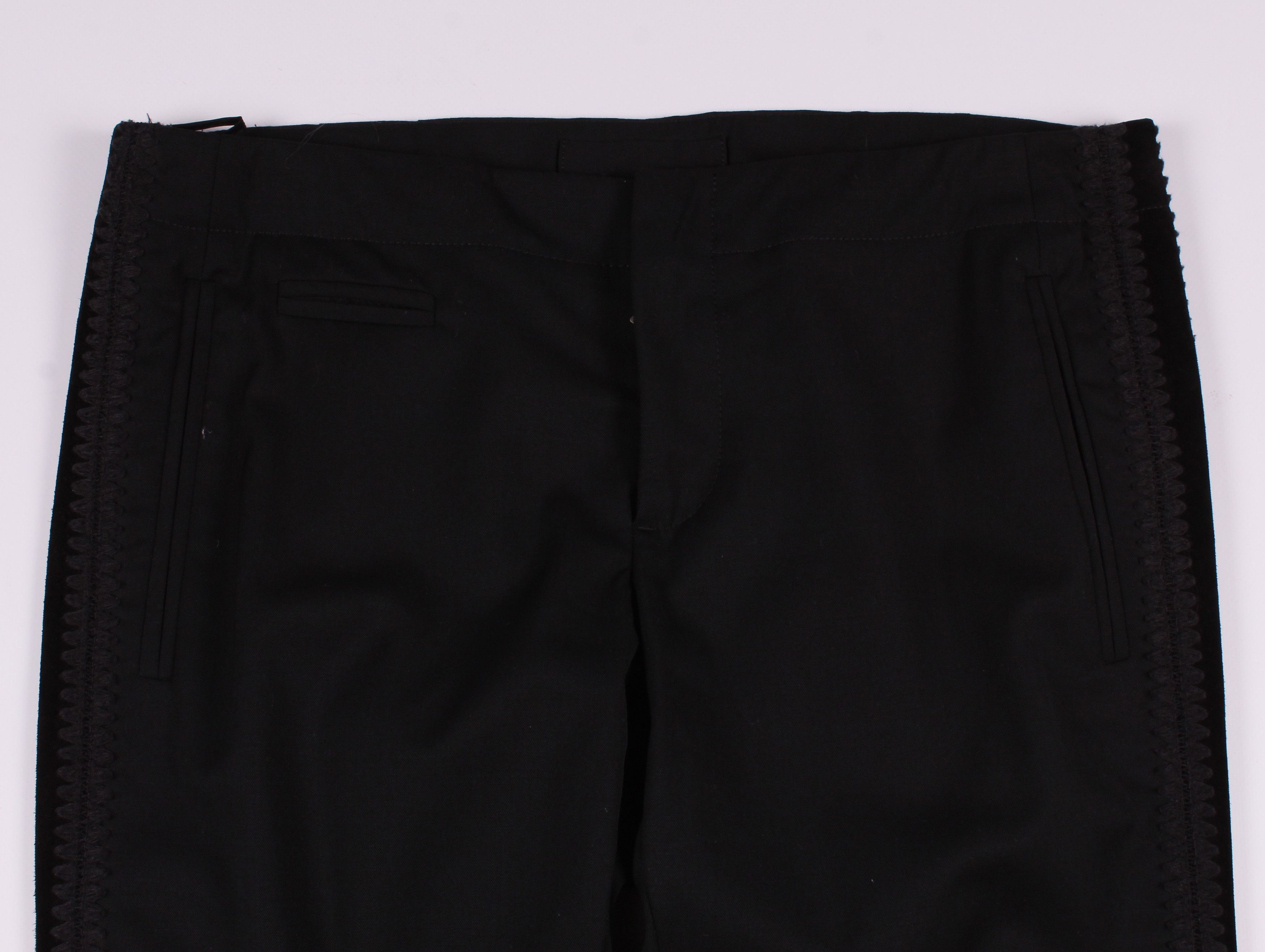 Prada Prada Black Tab Wool Leather Trousers Pants Size 32" / US 10 / IT 46 - 2 Thumbnail