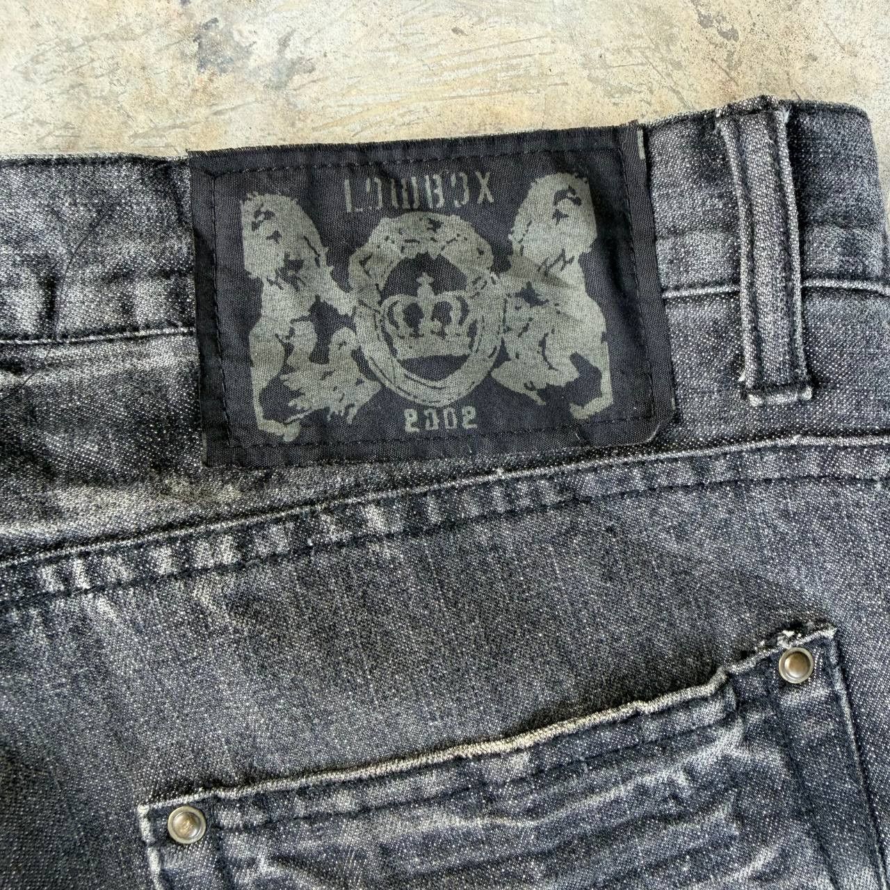 LOWBOX Archival LOWBOX Distressed Mud-Wash Denim Faded Black Grunge Size US 32 / EU 48 - 16 Thumbnail