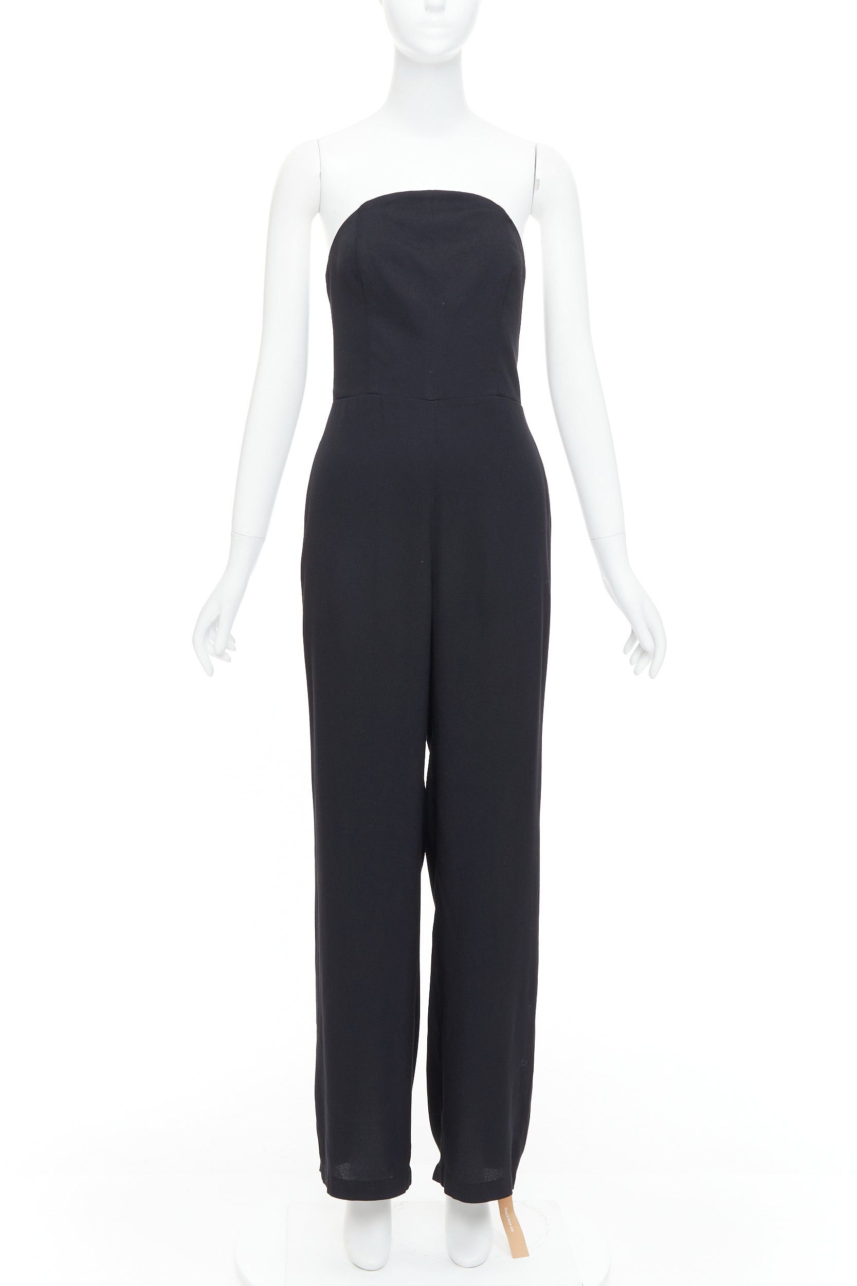 Reformation REFORMATION Lela black viscose blend strapless wide leg jumpsuit US2 S Size 27" / US 4 / IT 40 - 1 Thumbnail