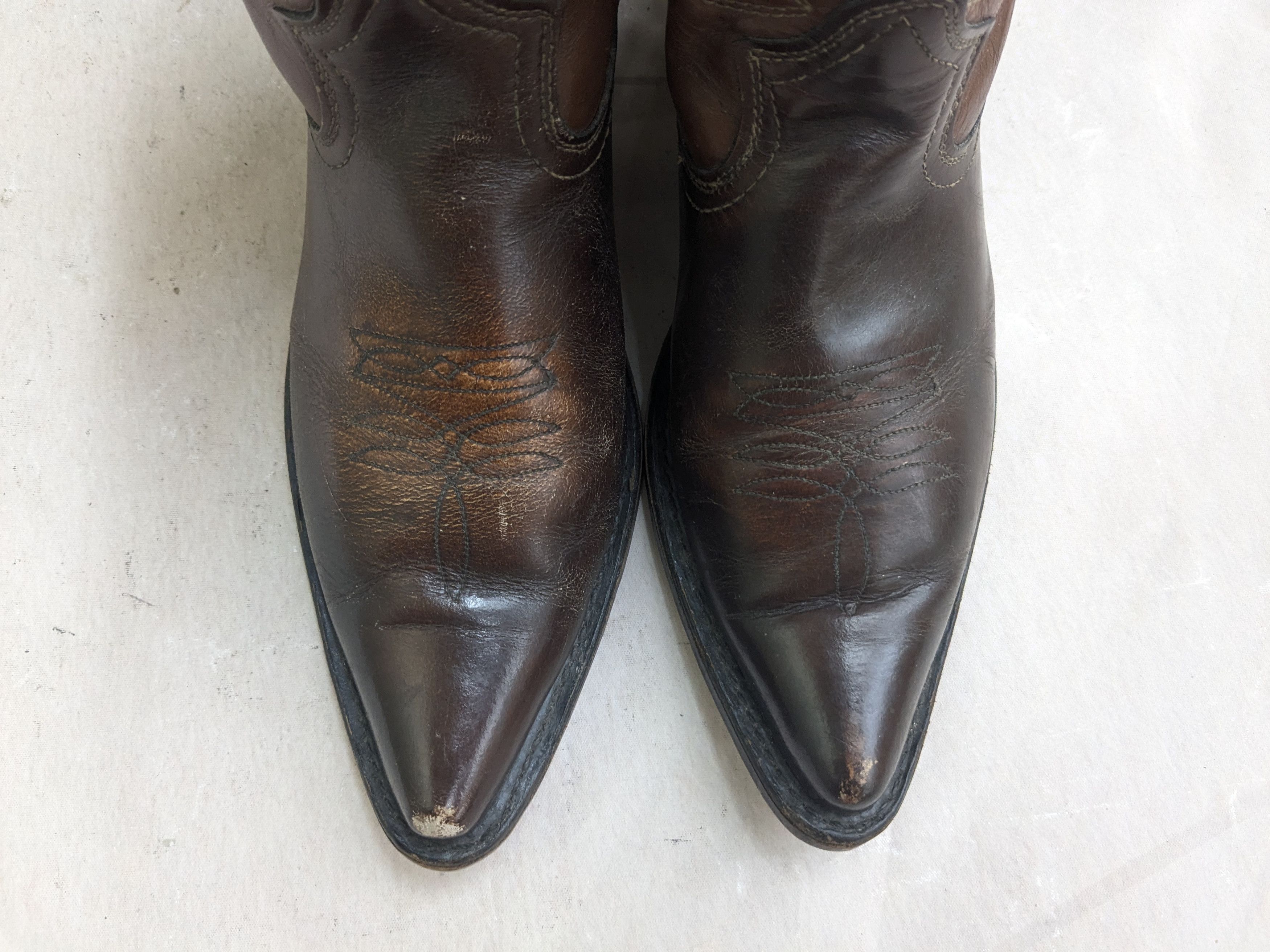Genuine Leather Texas Cowboy Boots Brown 10.5 E Wide USA Western Size US 10.5 / EU 43-44 - 3 Thumbnail