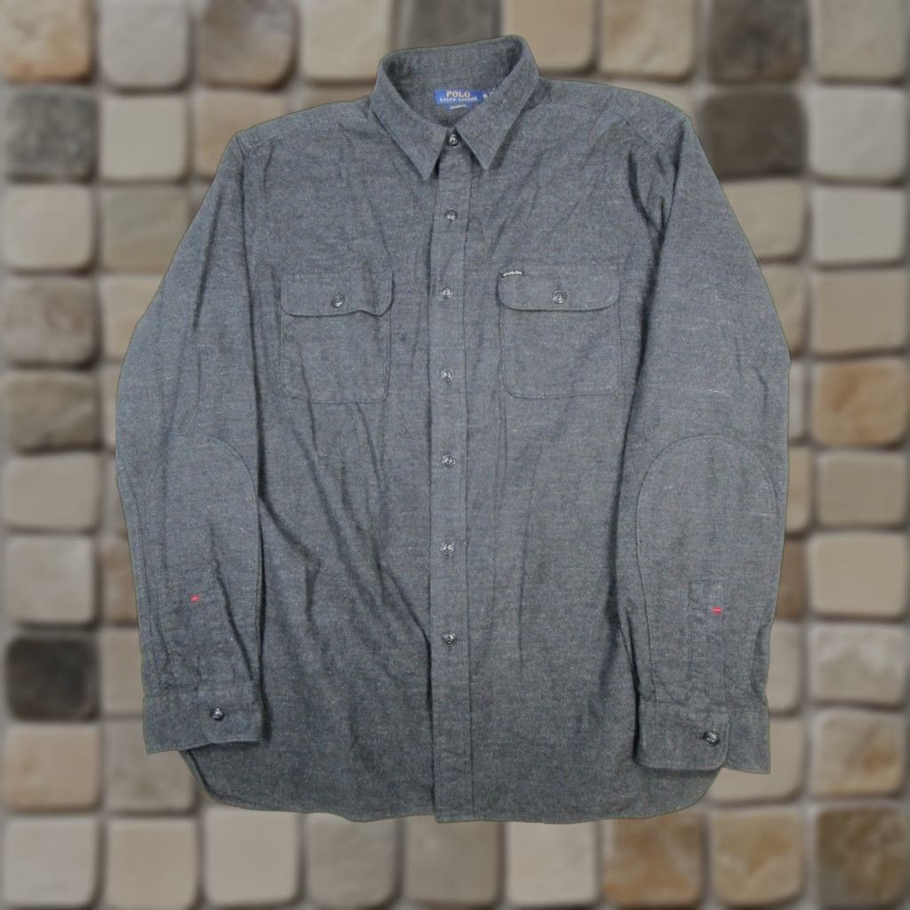 Polo Ralph Lauren Polo Ralph Lauren Shirt Mens XL Gray Button-Up Knit Subtle Solid Collared Long Sleeve Button-Down Classic All Seasons Mens Size US XL / EU 56 / 4 - 1 Thumbnail