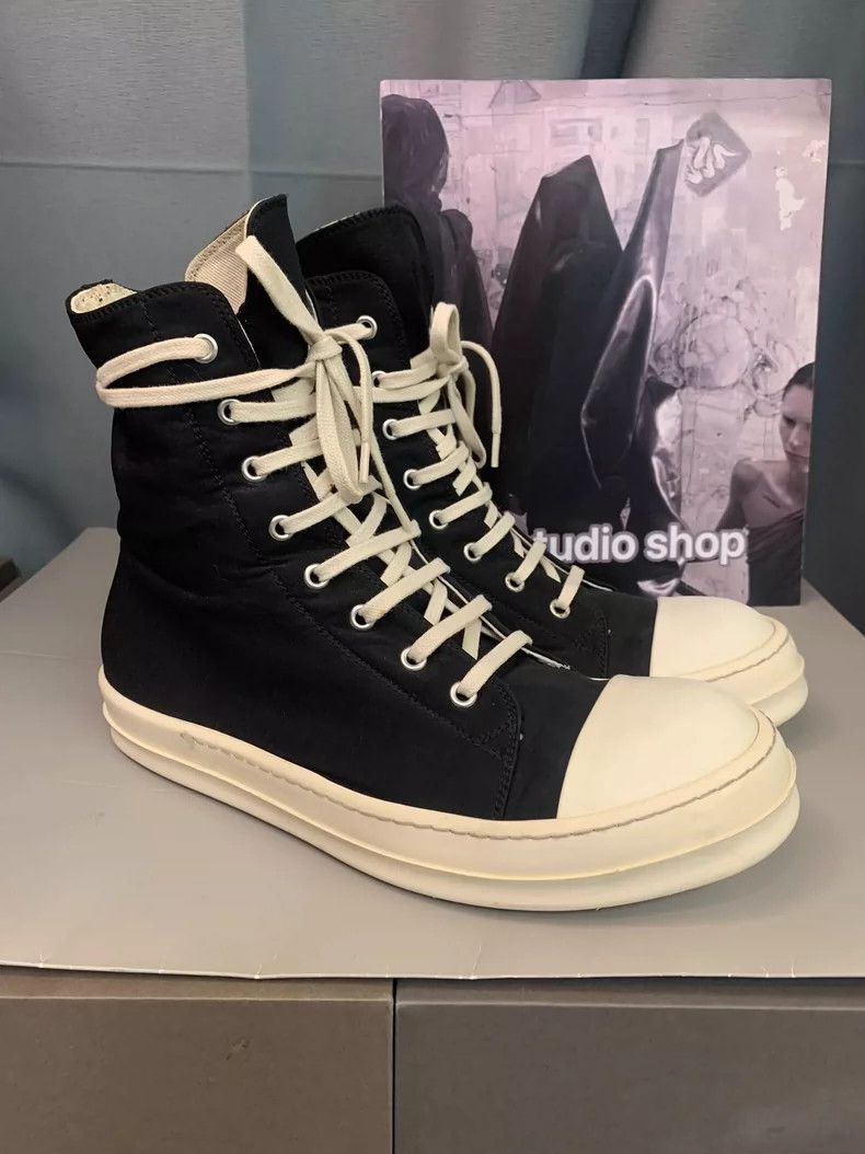 Rick Owens Rick Owens Satin High Top Black and White Sneakers Size US 8 / EU 41 - 5 Thumbnail