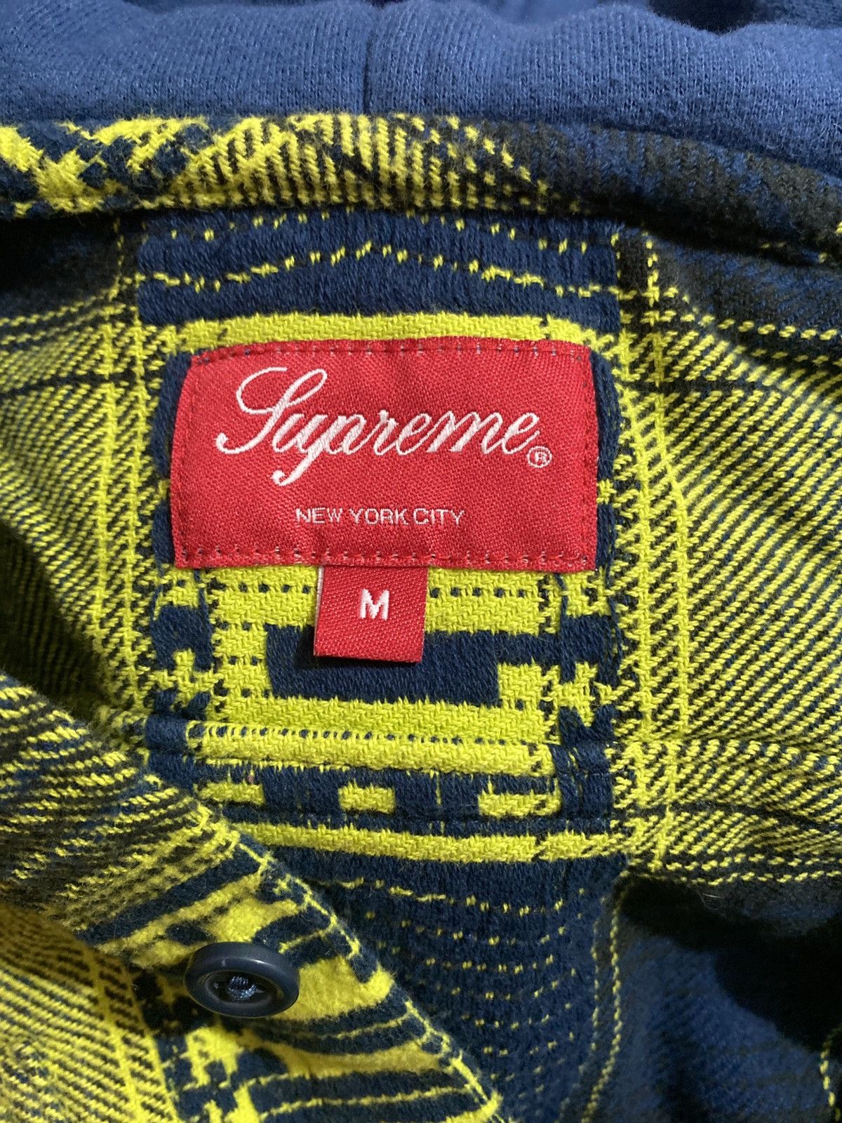 Supreme Supreme Hooded Shadow Plaid Shirt Navy Size US M / EU 48-50 / 2 - 6 Thumbnail