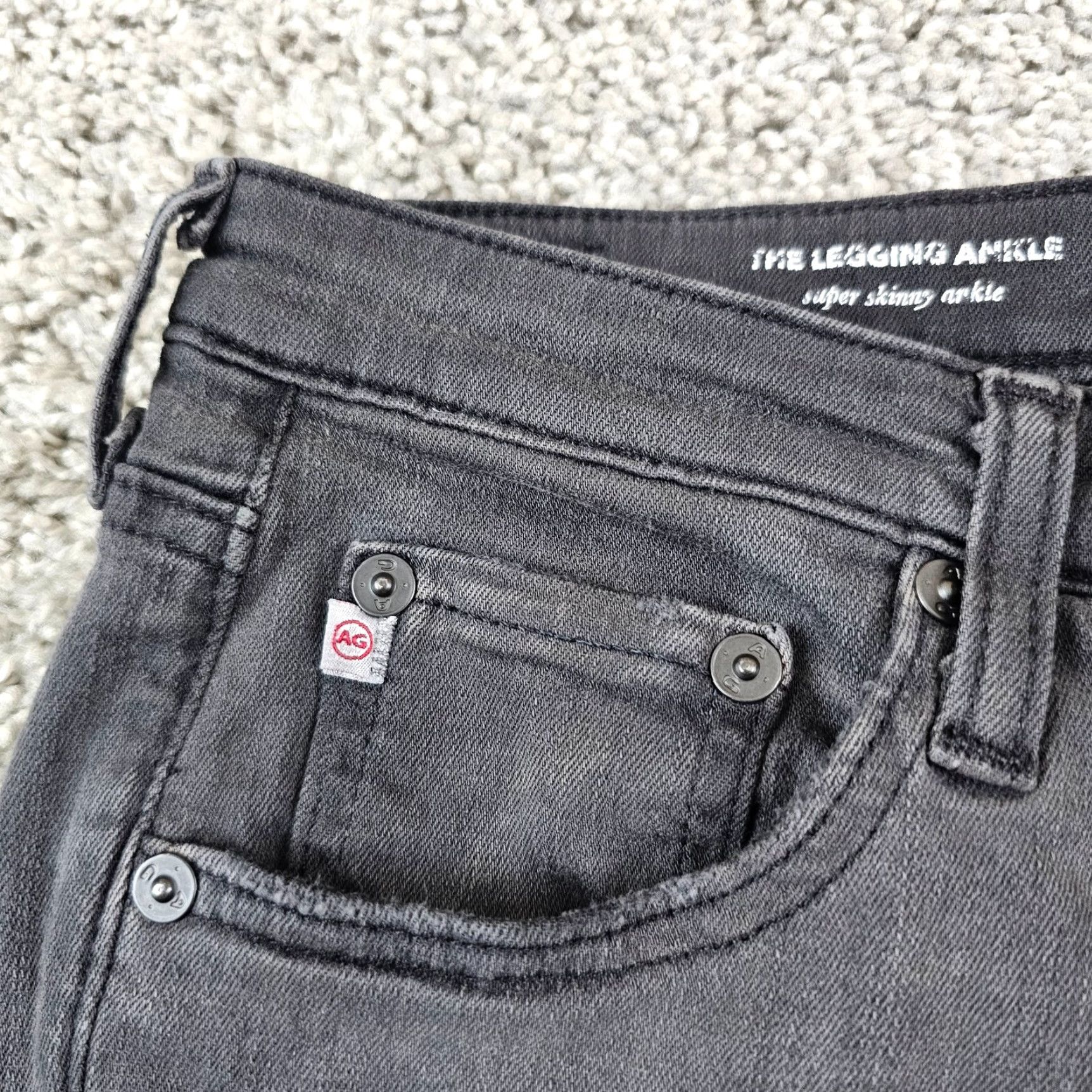 Vintage AG Adriano Goldschmied Jeans Womens Black 29 Mid Rise Ankle Skinny 29x28 Size 29" - 3 Thumbnail