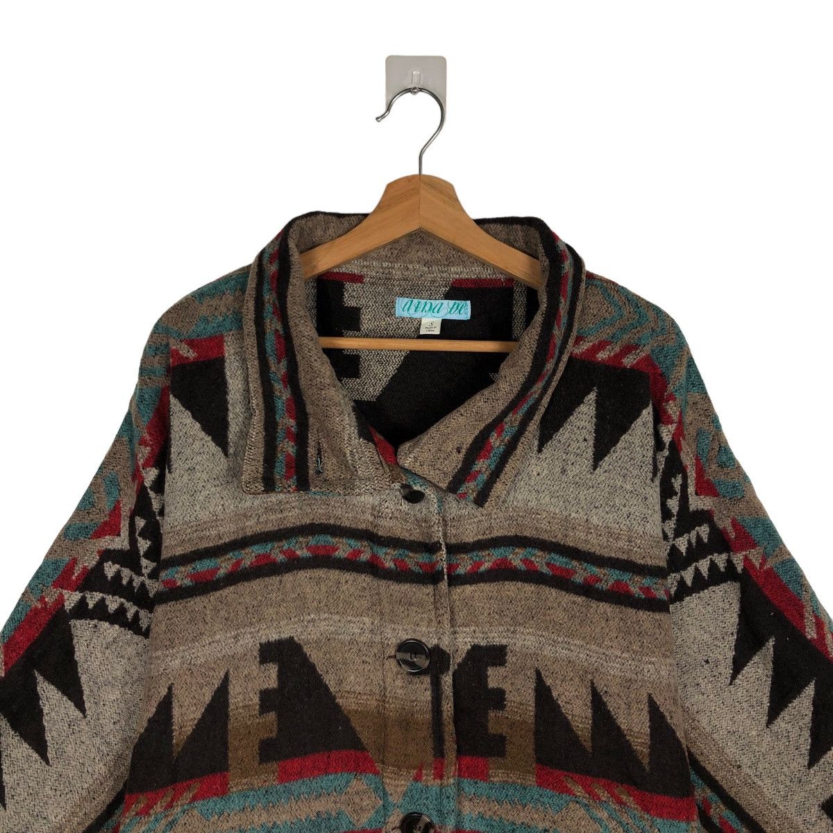 Japanese Brand VINTAGE WOOL NAVAJO AZTEC DESIGN JACKET JAPAN Size US S / EU 44-46 / 1 - 2 Thumbnail
