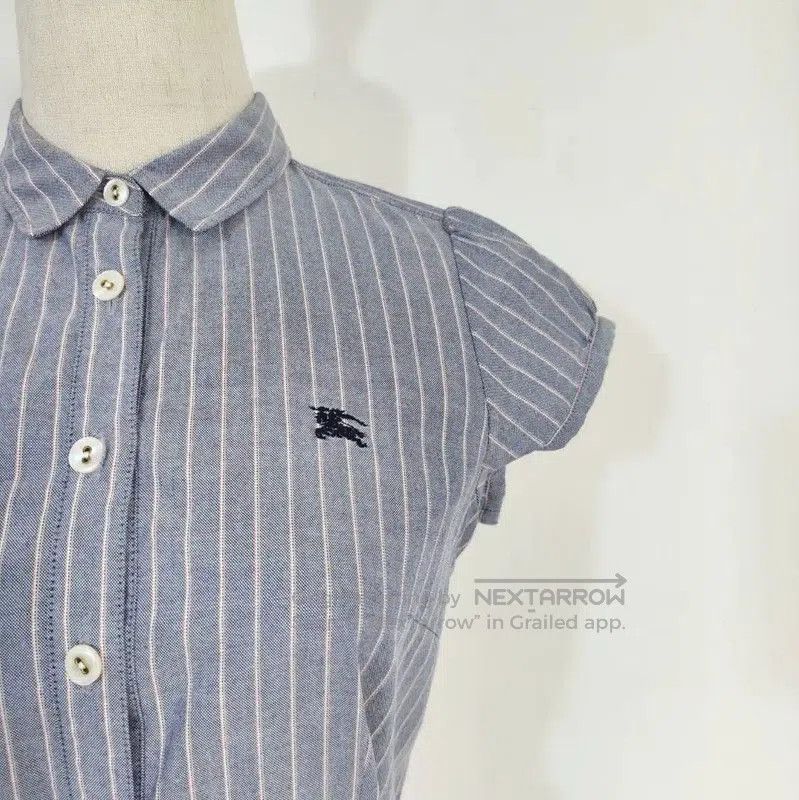 Burberry Burberry Blue Striped Cotton Dress for Women. Size M / US 6-8 / IT 42-44 - 2 Thumbnail