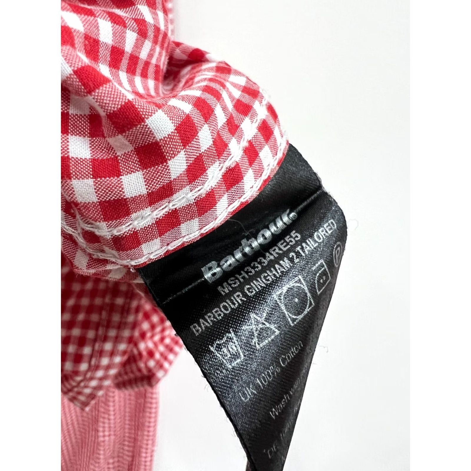 Barbour Barbour Button-Up Shirt Gingham Red Mens UK M US S Tailored Long Sleeve Collared Check-Pattern Regular Size Size US S / EU 44-46 / 1 - 7 Thumbnail