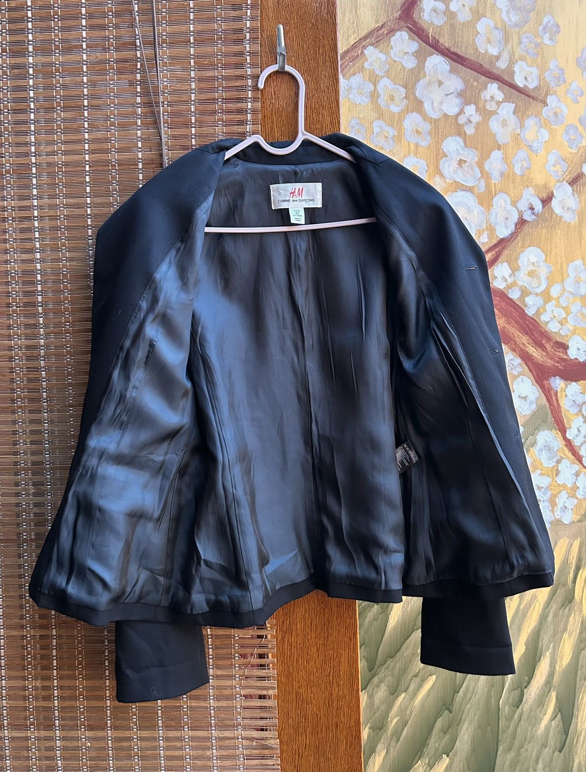 Comme des Garcons × H&M × Vintage Vintage H&M x Comme des Garcons Black Wool Blazer Jacket Size M / US 6-8 / IT 42-44 - 4 Thumbnail