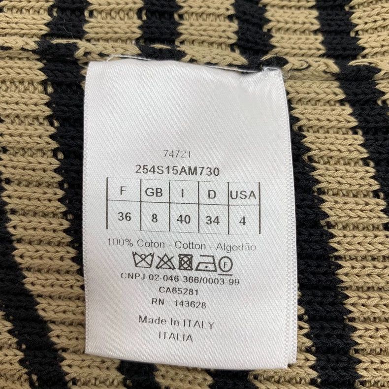 Dior Dior Dark brown striped letter inlaid cotton round-neck sh Size XS / US 0-2 / IT 36-38 - 6 Thumbnail