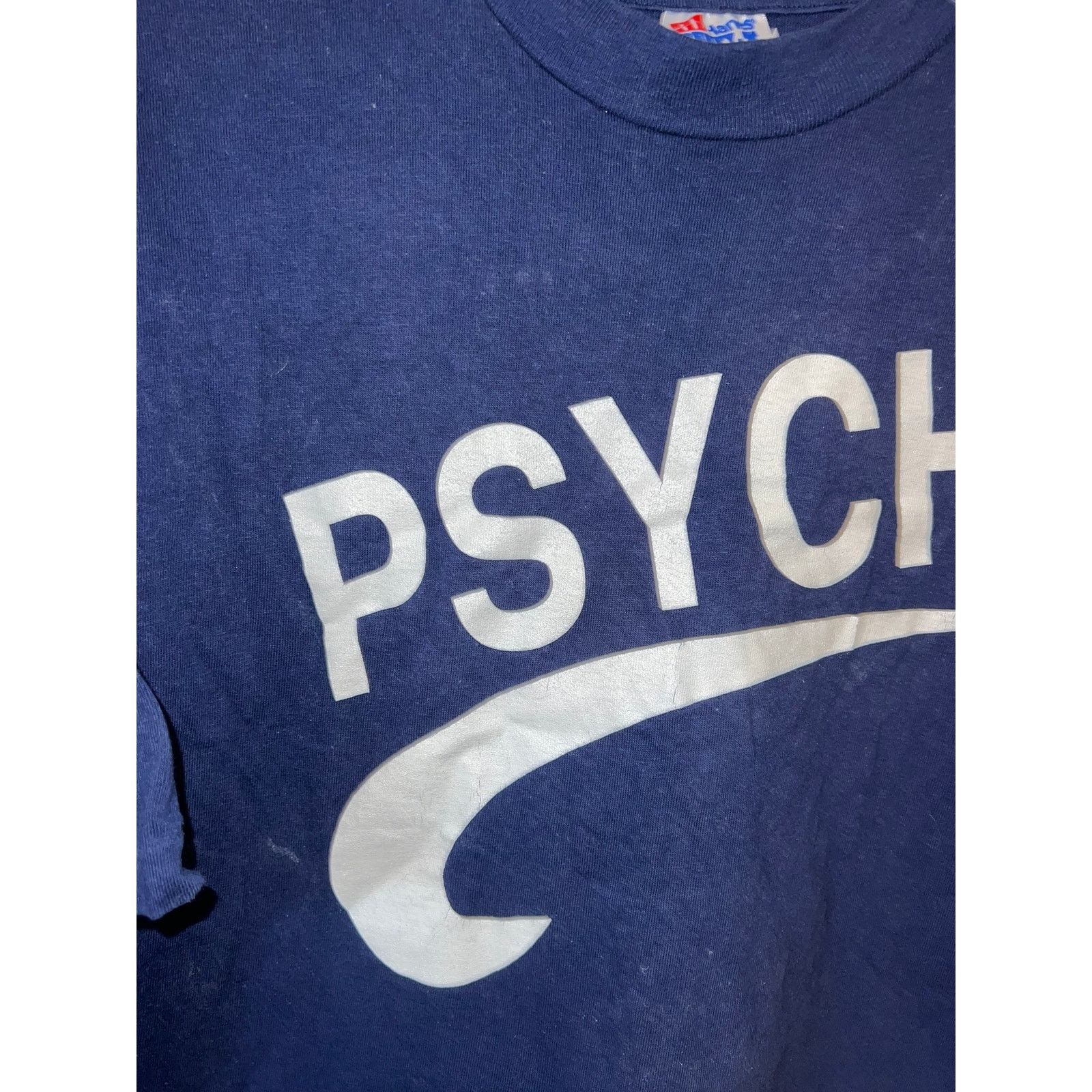 Hanes Vintage Psych Shirt Just Do Id Blue Graphic Tee VTG 90s XL Size US XL / EU 56 / 4 - 3 Thumbnail