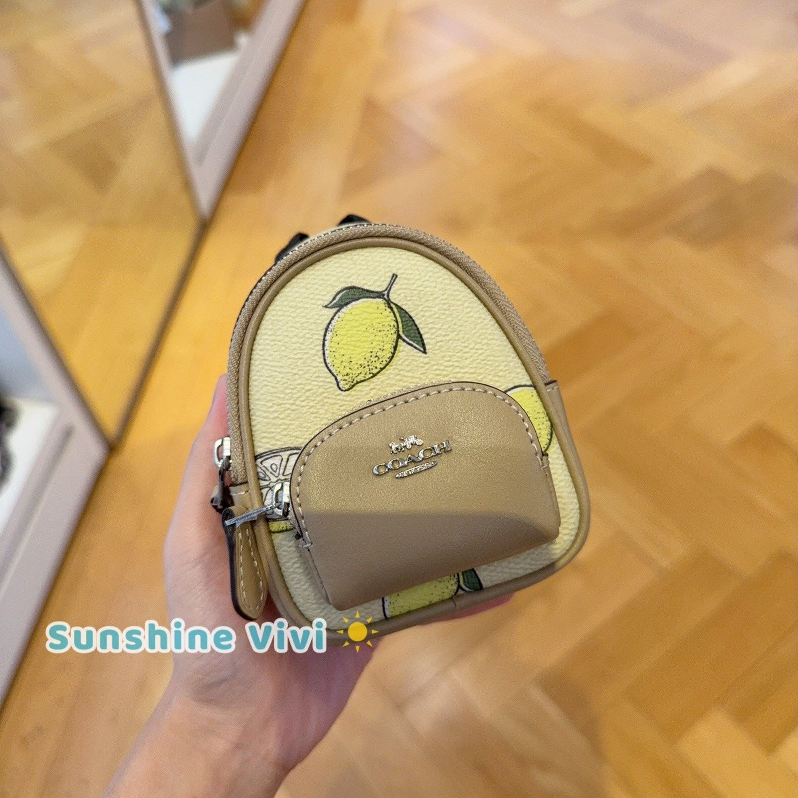 Coach NWT Coach Mini Court Backpack Bag Charm Lemon CAP03 Size ONE SIZE - 1 Thumbnail