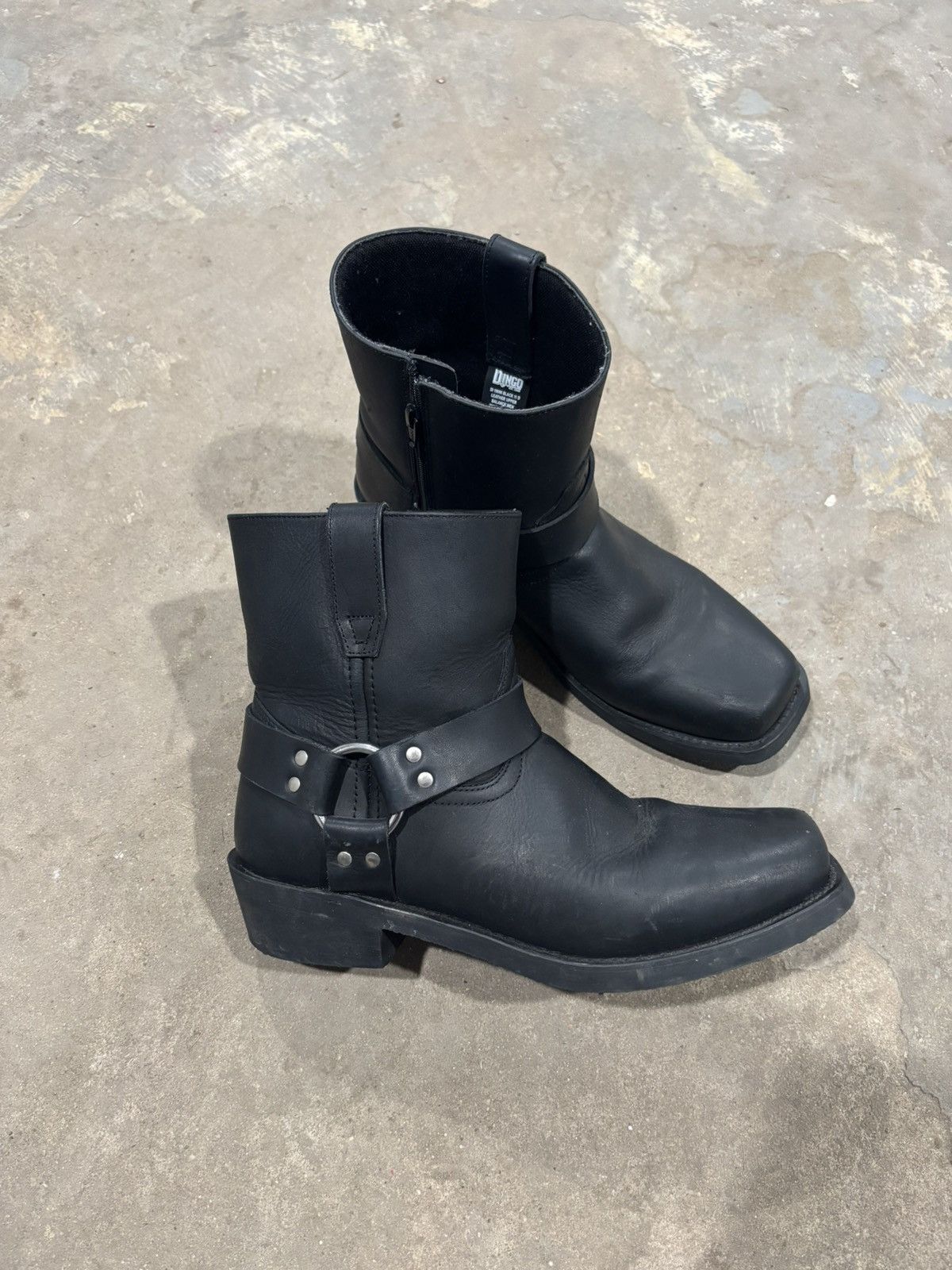 Vintage Size 11 Black Flat Toe Dingo Harness Boots Size US 11 / EU 44 - 1 Thumbnail