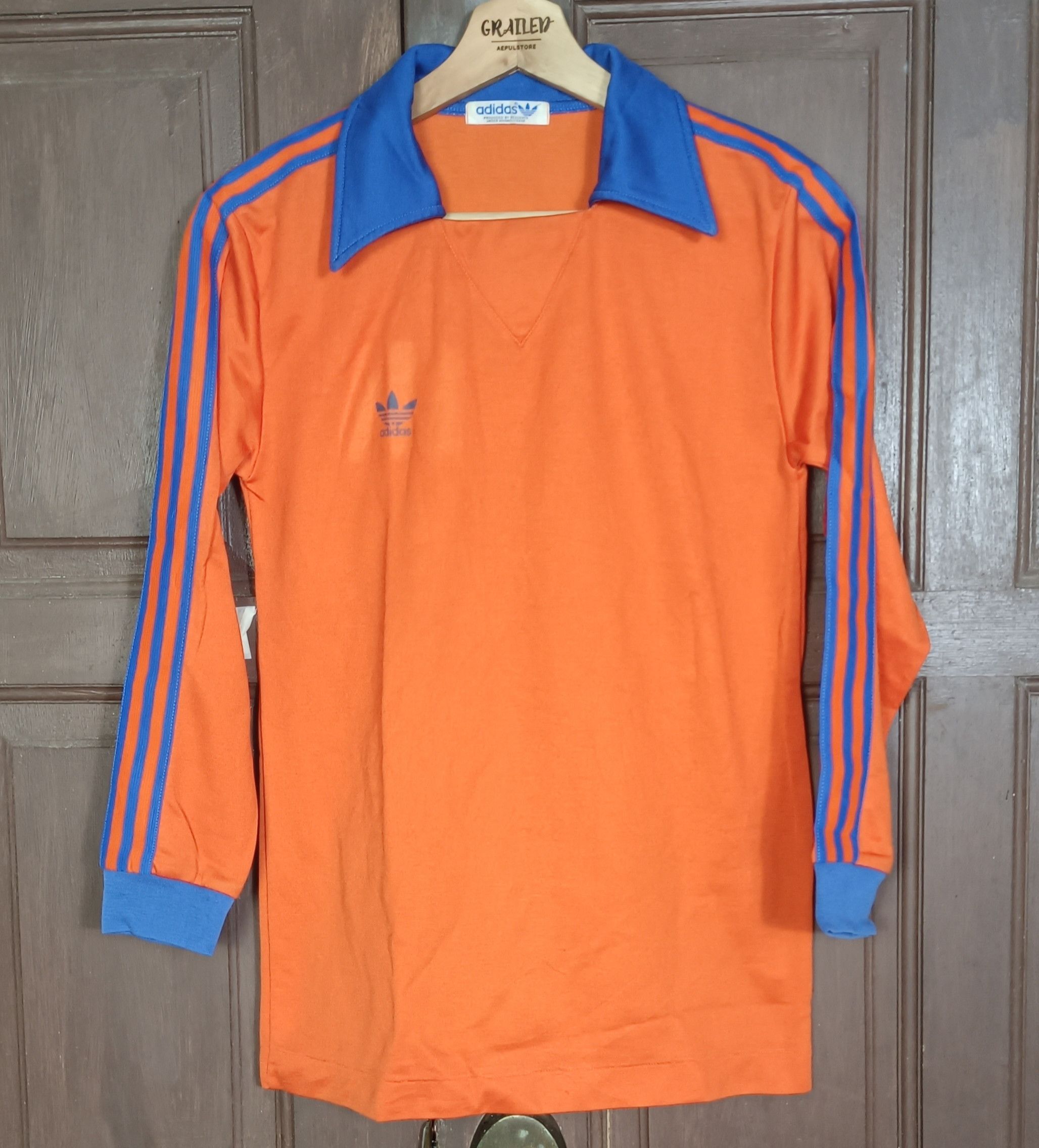 Adidas Vintage 70s🔥 Adidas Collar Sharp Long Sleeve Shirt Size US S / EU 44-46 / 1 - 1 Thumbnail
